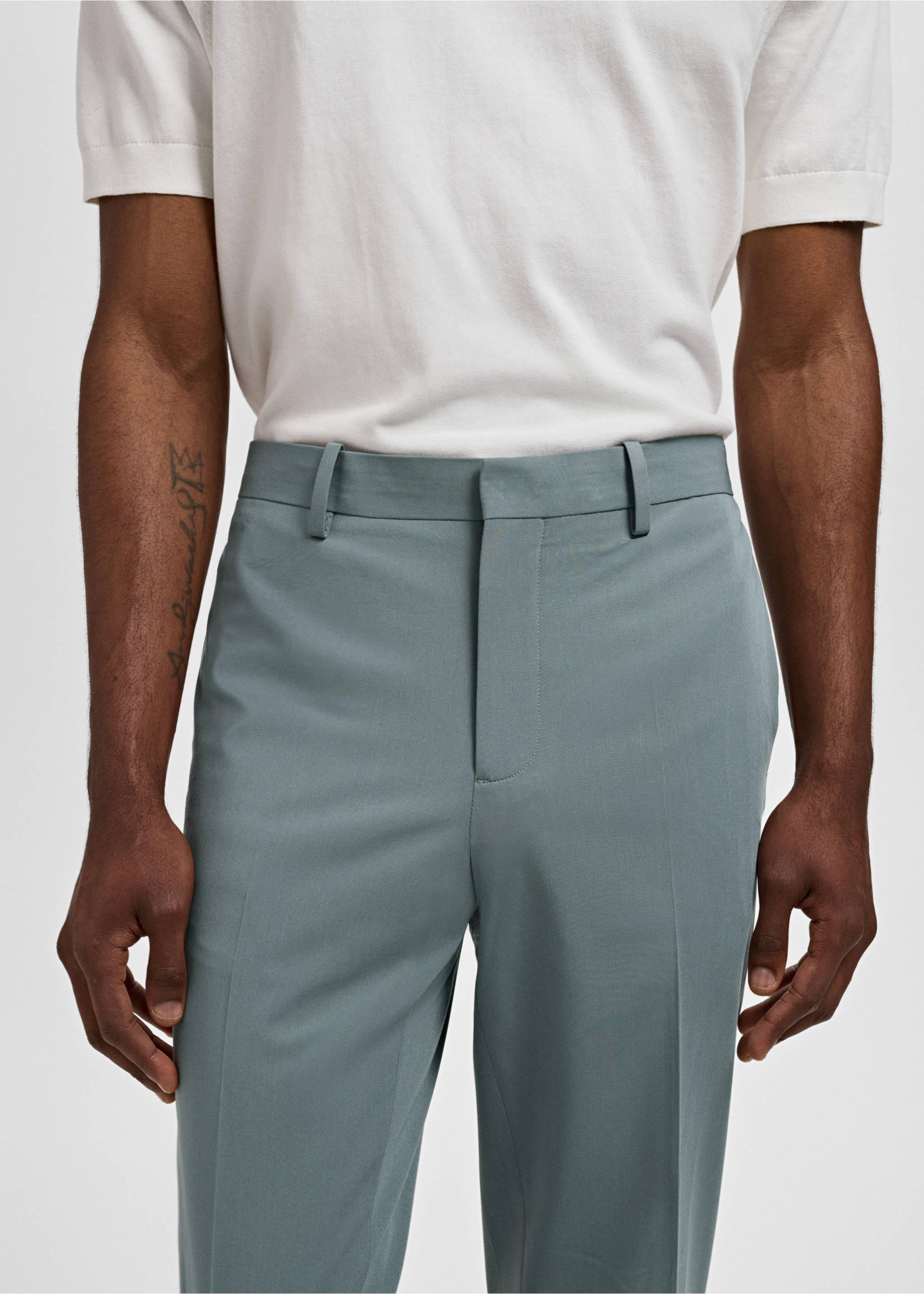 Pantalon costume Parí super slim-fit - Détail de l'article 1, Vert d´eau. Ref: 17041178-00.