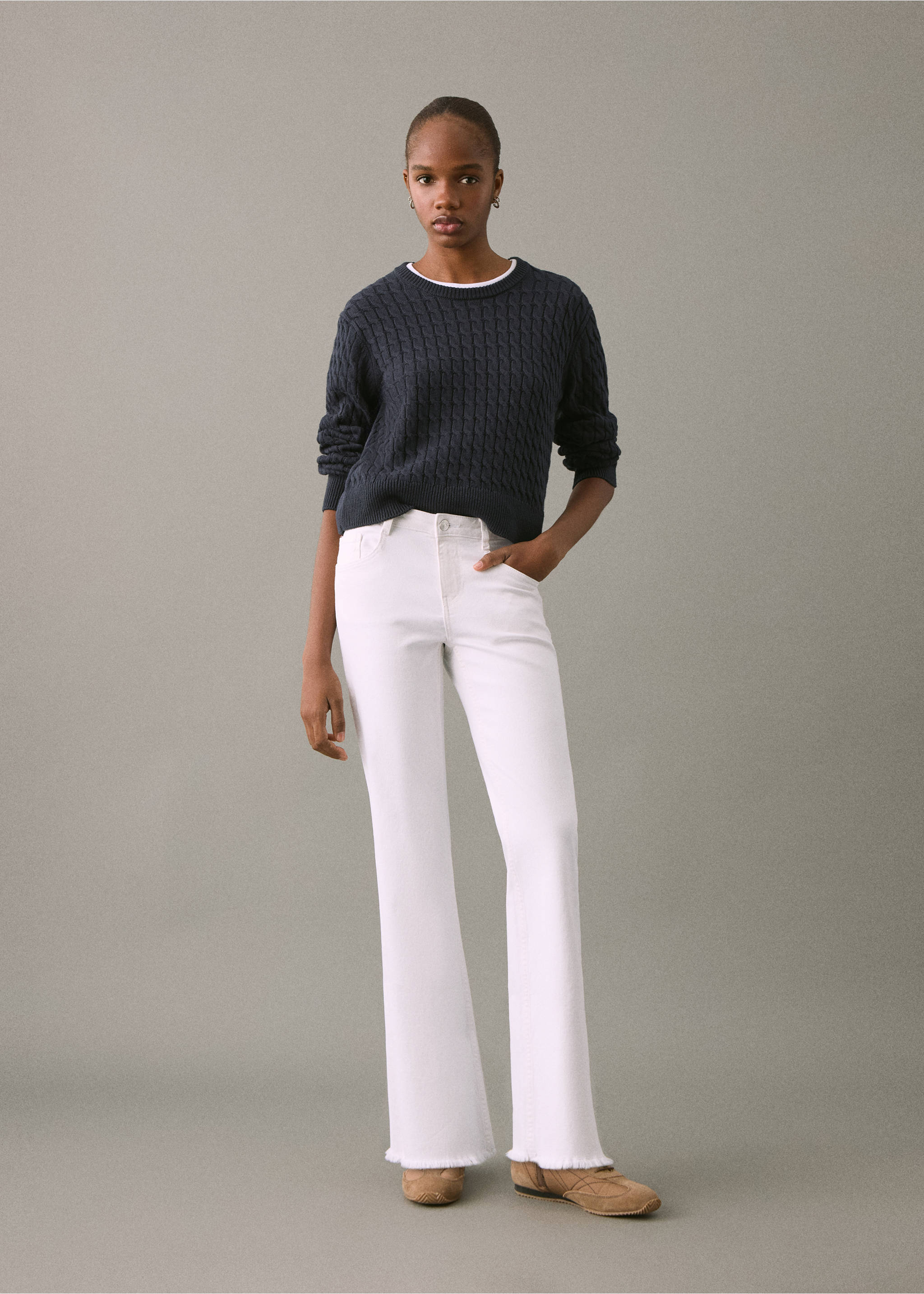 Frayed low-rise skinny jeans - Medium plane, Off White. Ref: 17041180-00.