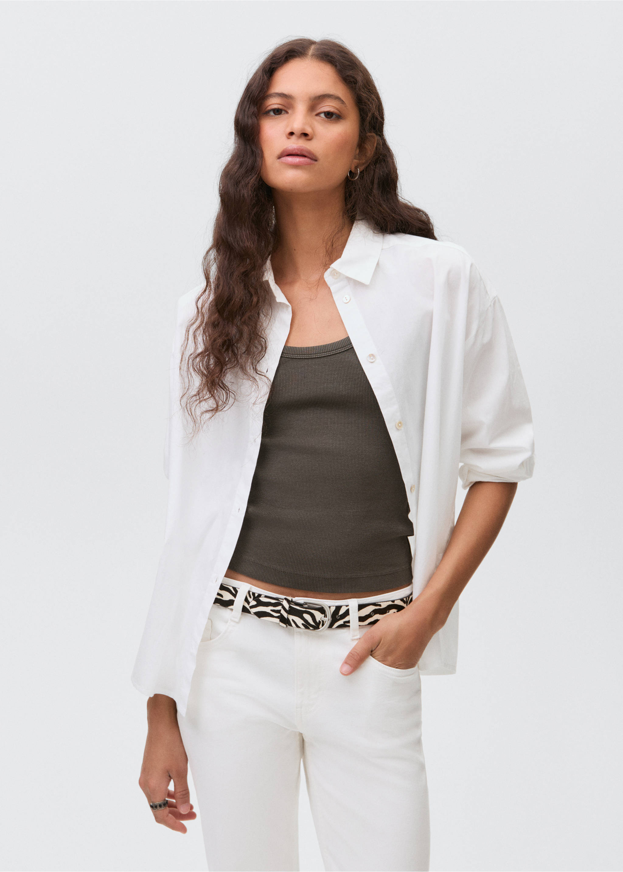 Frayed low-rise skinny jeans - Details of the article 1, Off White. Ref: 17041180-00.