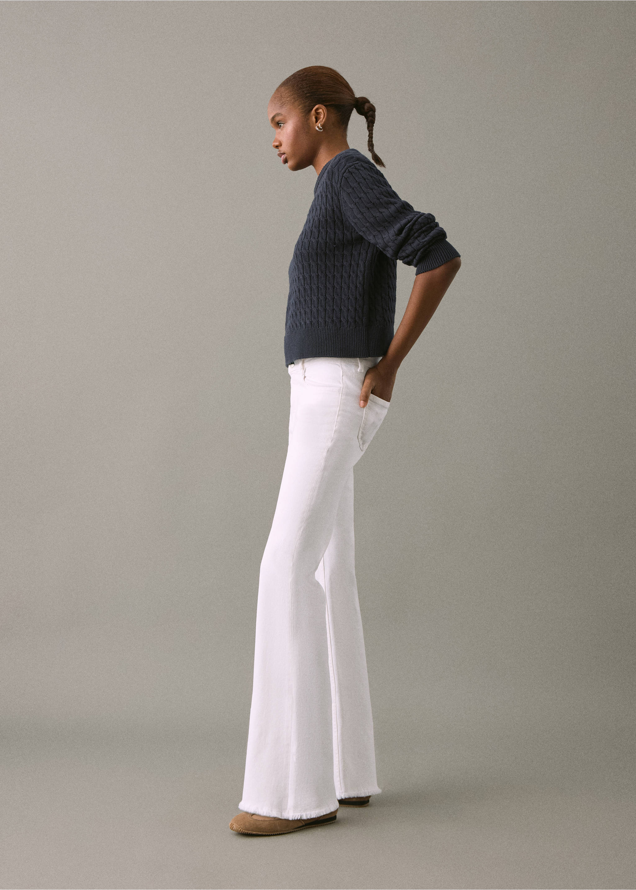 Frayed low-rise skinny jeans - Details of the article 2, Off White. Ref: 17041180-00.