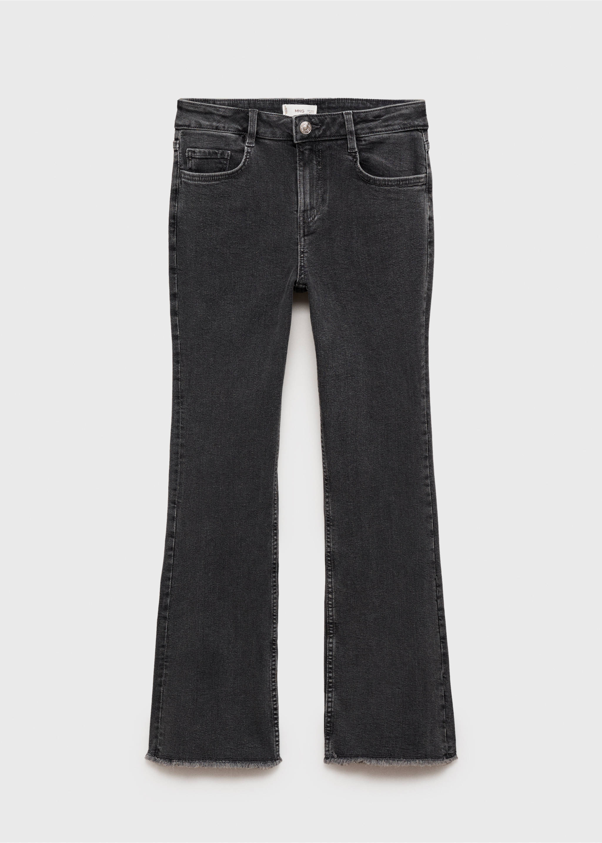 Jeans flare bordo sfilacciato - Articolo senza modello, Black denim. Ref: 17041181-00.