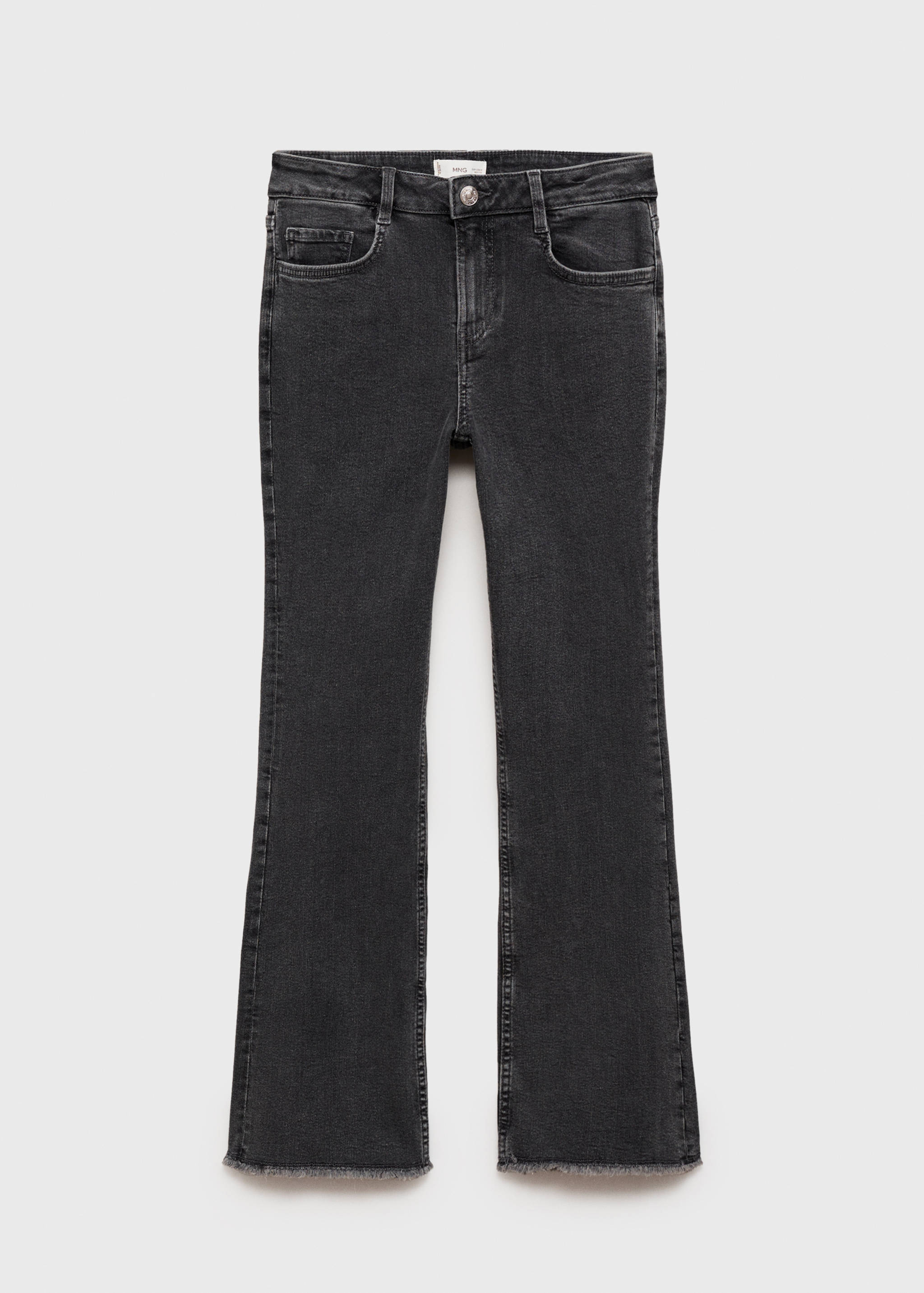 Utsvängda jeans med fransad fåll - Artikel utan modell