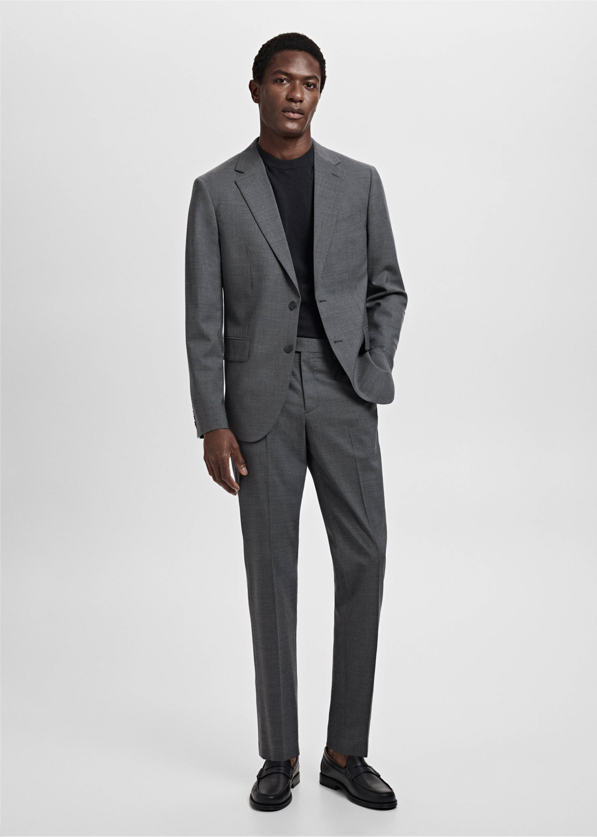 Turin 100% virgin wool suit jacket - General plane, Grey. Ref: 17041183-00.