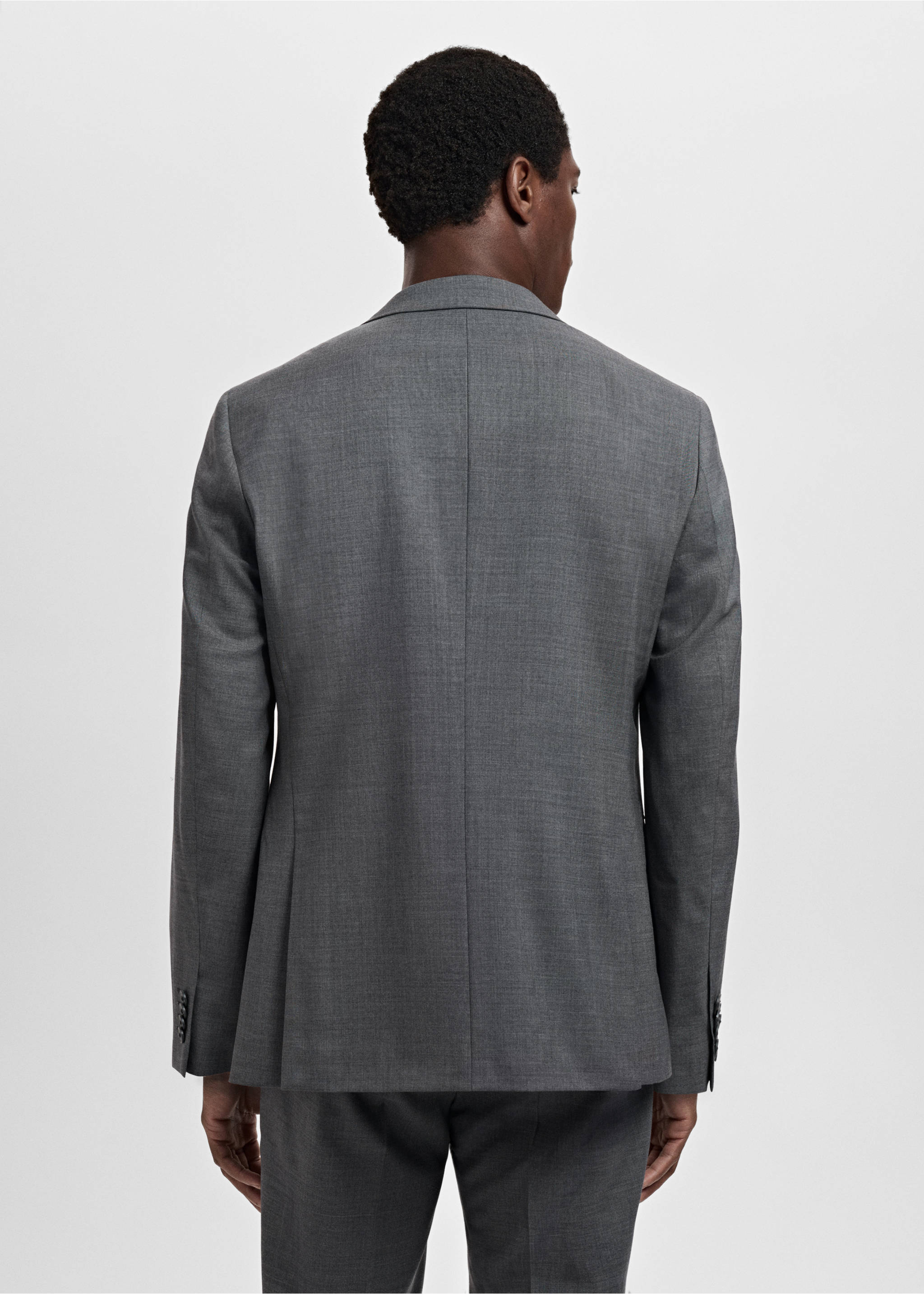 Turin 100% virgin wool suit jacket - Reverse of the article, Grey. Ref: 17041183-00.