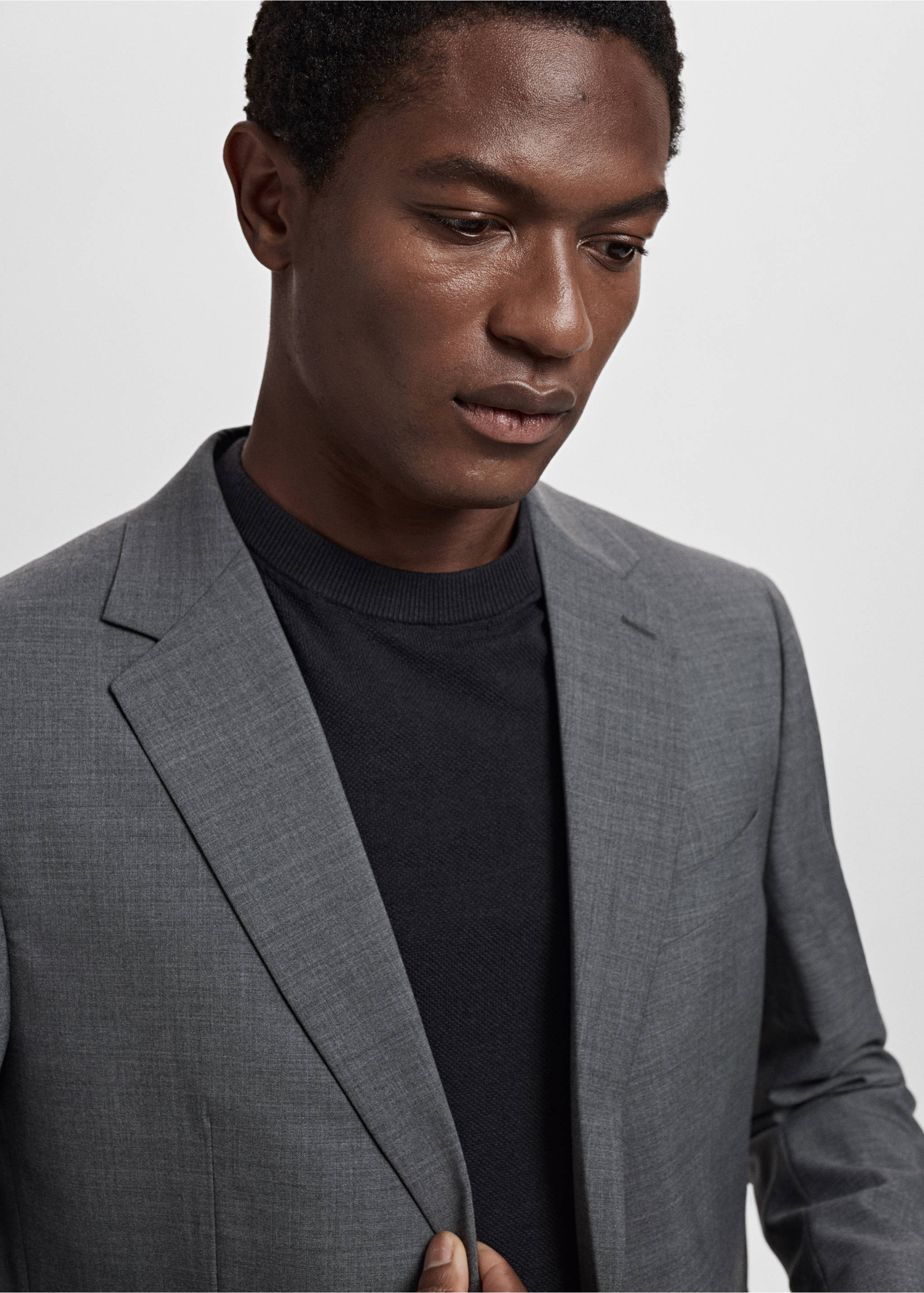 Turin 100% virgin wool suit jacket - Details of the article 1, Grey. Ref: 17041183-00.