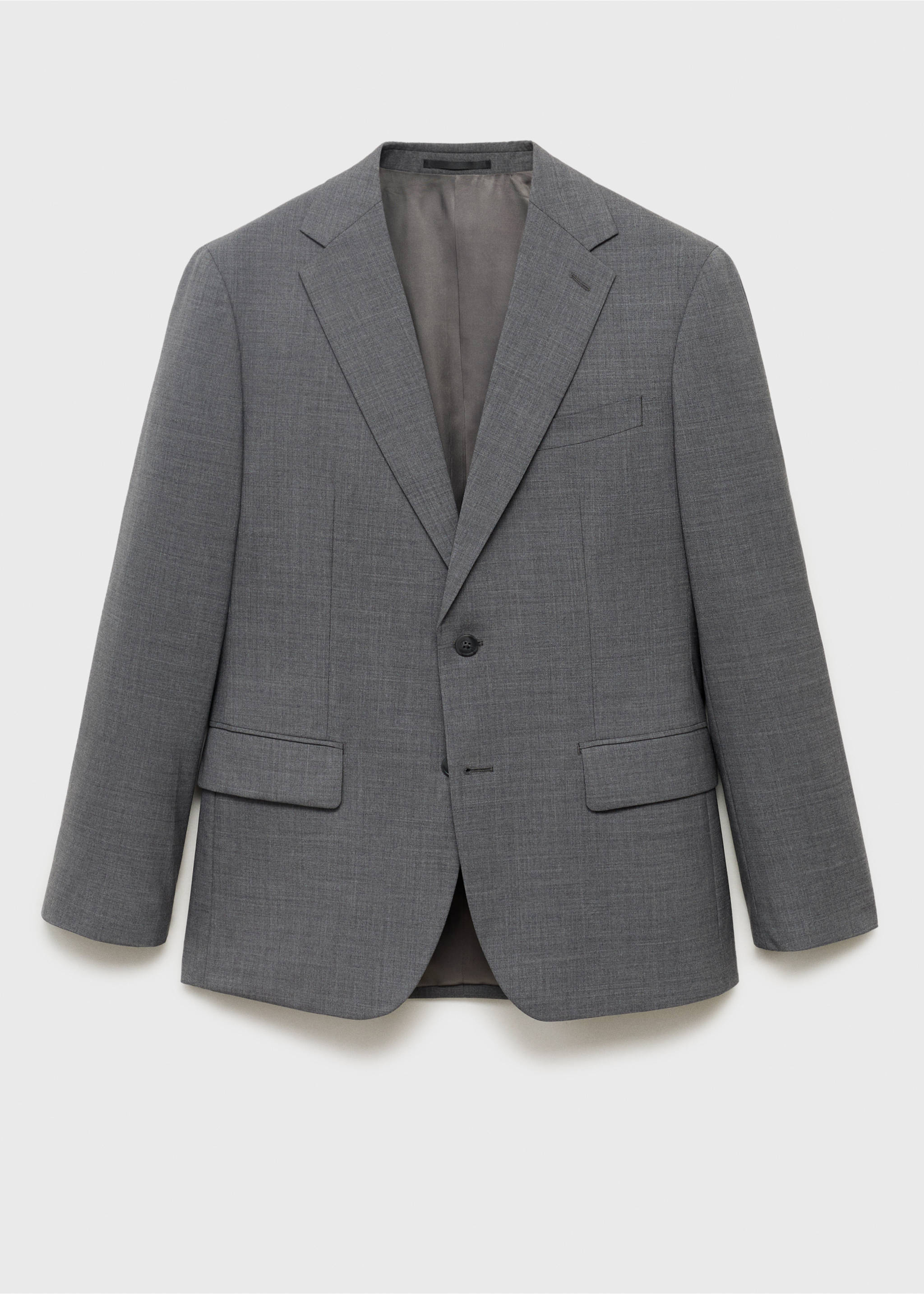 Turin 100% virgin wool suit jacket - Article without model, Grey. Ref: 17041183-00.