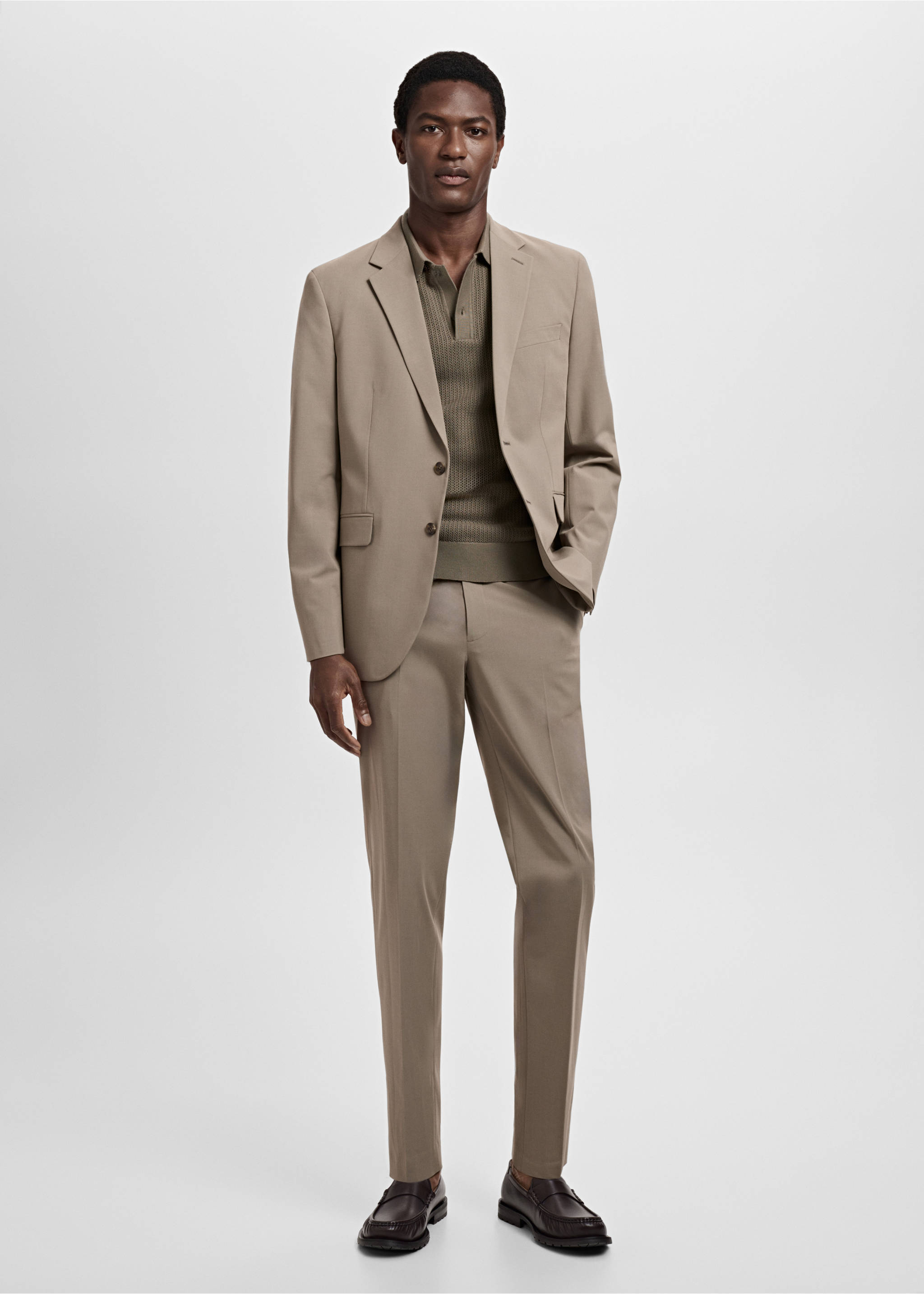 Milan slim-fit suit jacket - General plane, Mink Grey. Ref: 17041184-00.