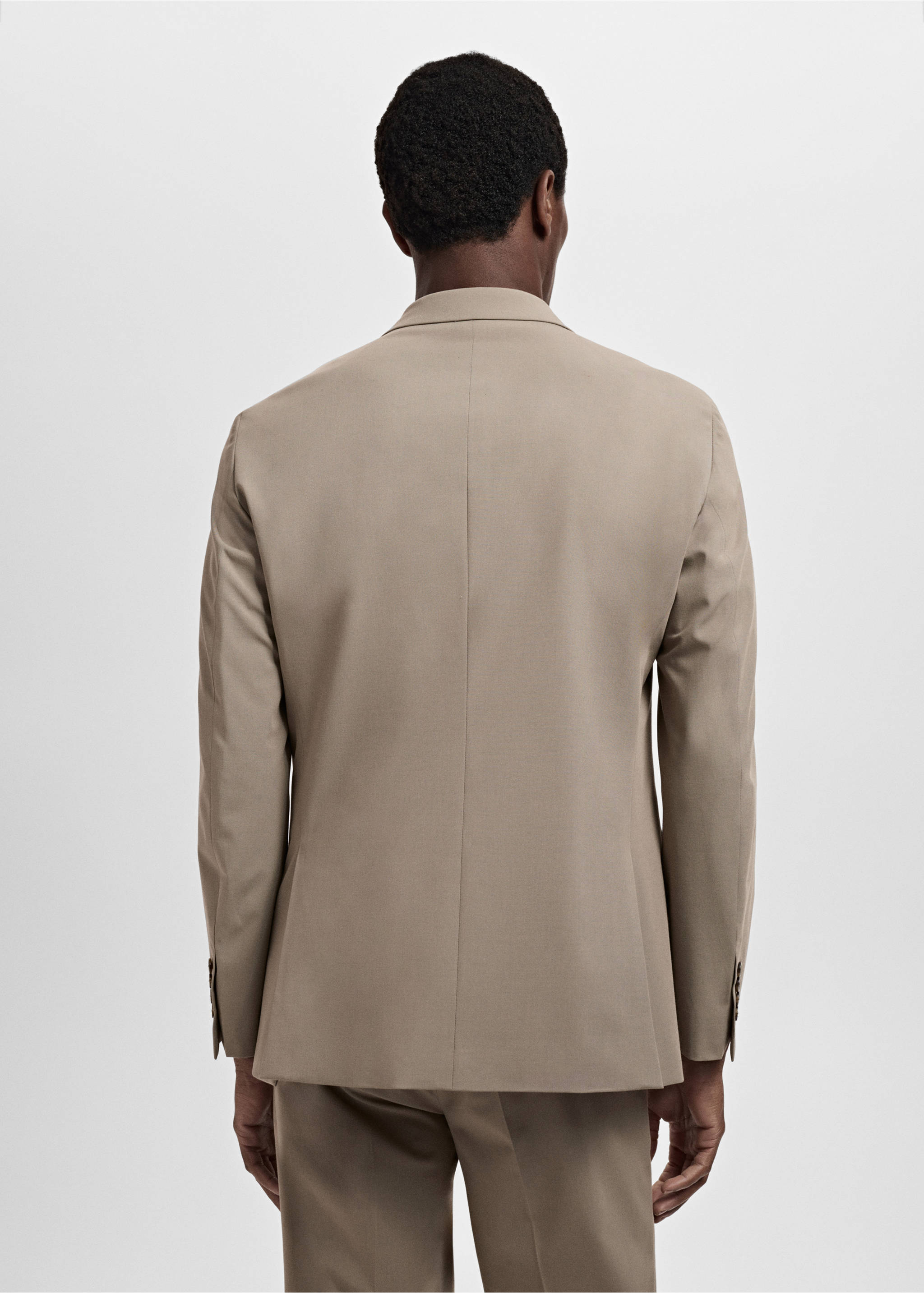 Milan slim-fit suit jacket - Reverse of the article, Mink Grey. Ref: 17041184-00.