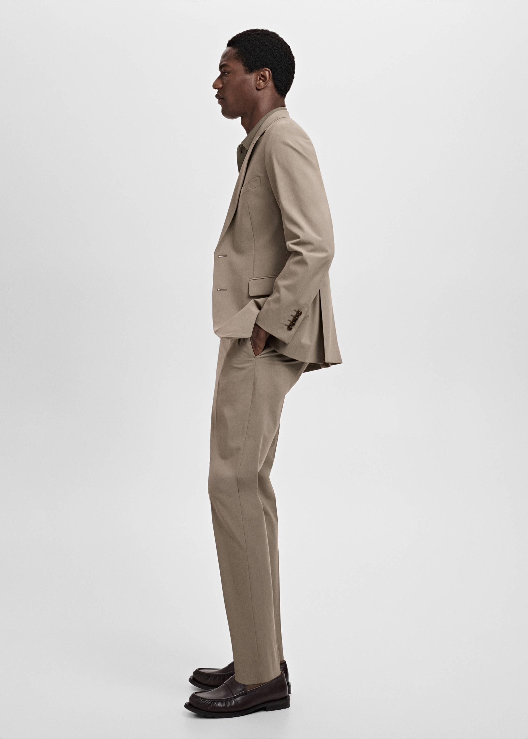 Milan slim-fit suit jacket - Details of the article 2, Mink Grey. Ref: 17041184-00.