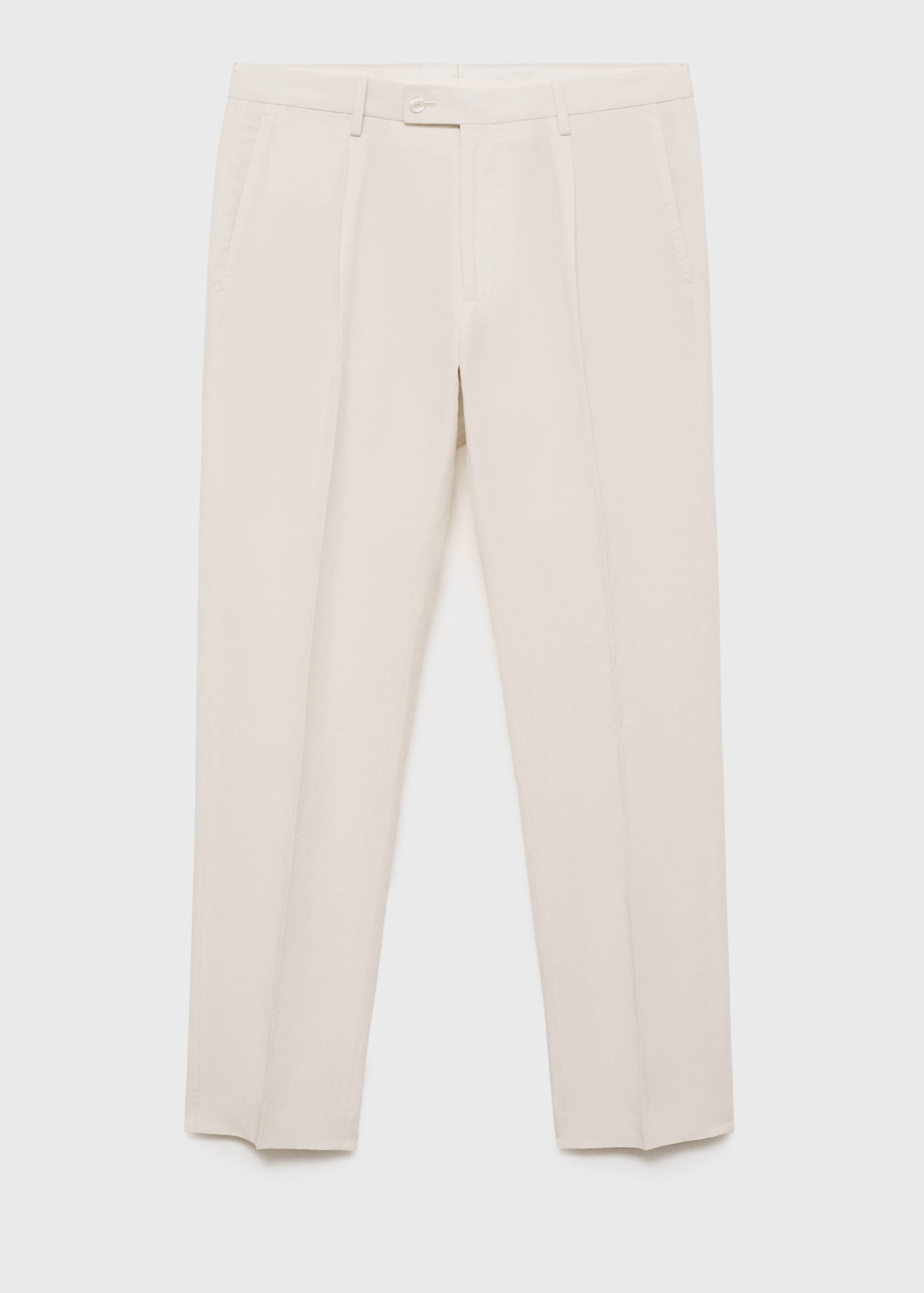 Slim-fit pleated linen trousers - Article without model