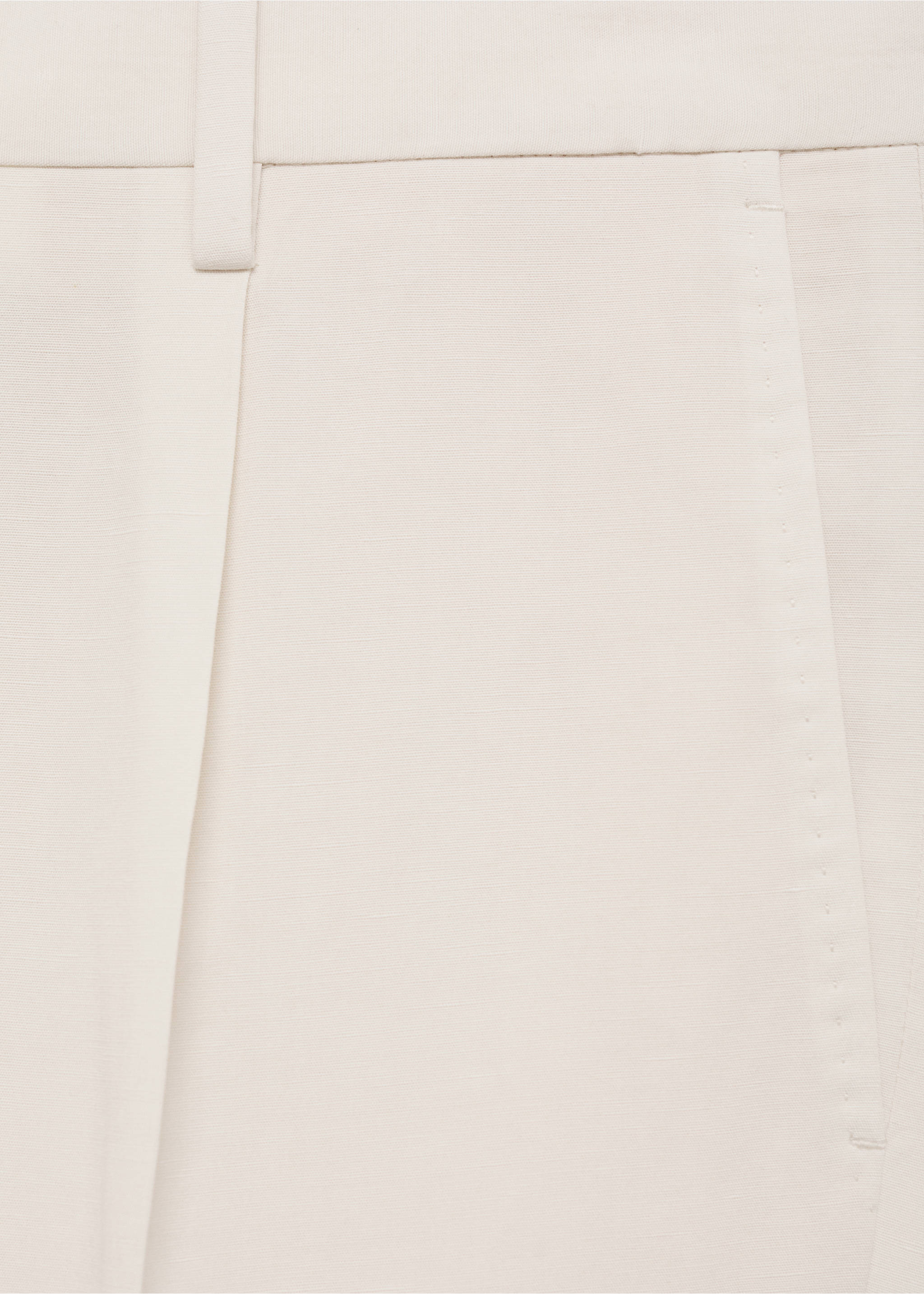Slim-fit pleated linen trousers - Details of the article 8, Ecru. Ref: 17041186-00.