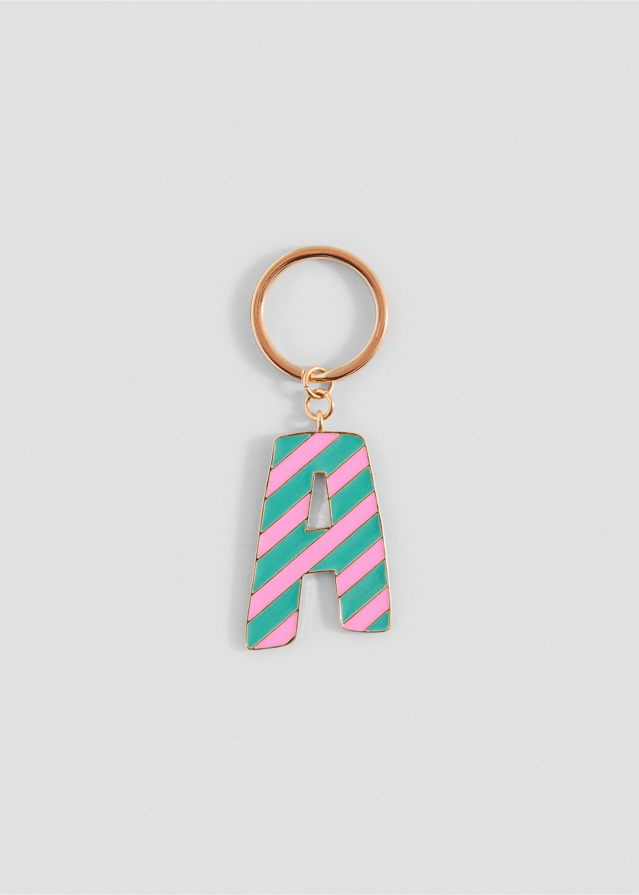 Key ring with initials - Article without model, Aqua Green. Ref: 17041188-00.