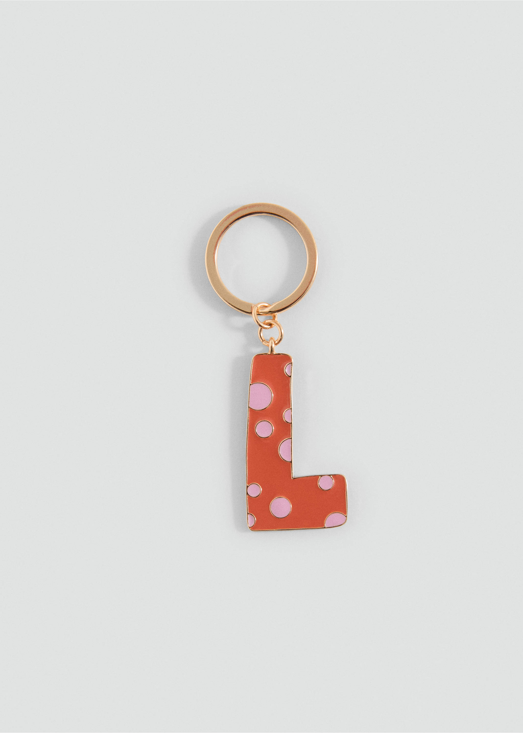 Key ring with initials - Article without model, Coral Red. Ref: 17041188-00.