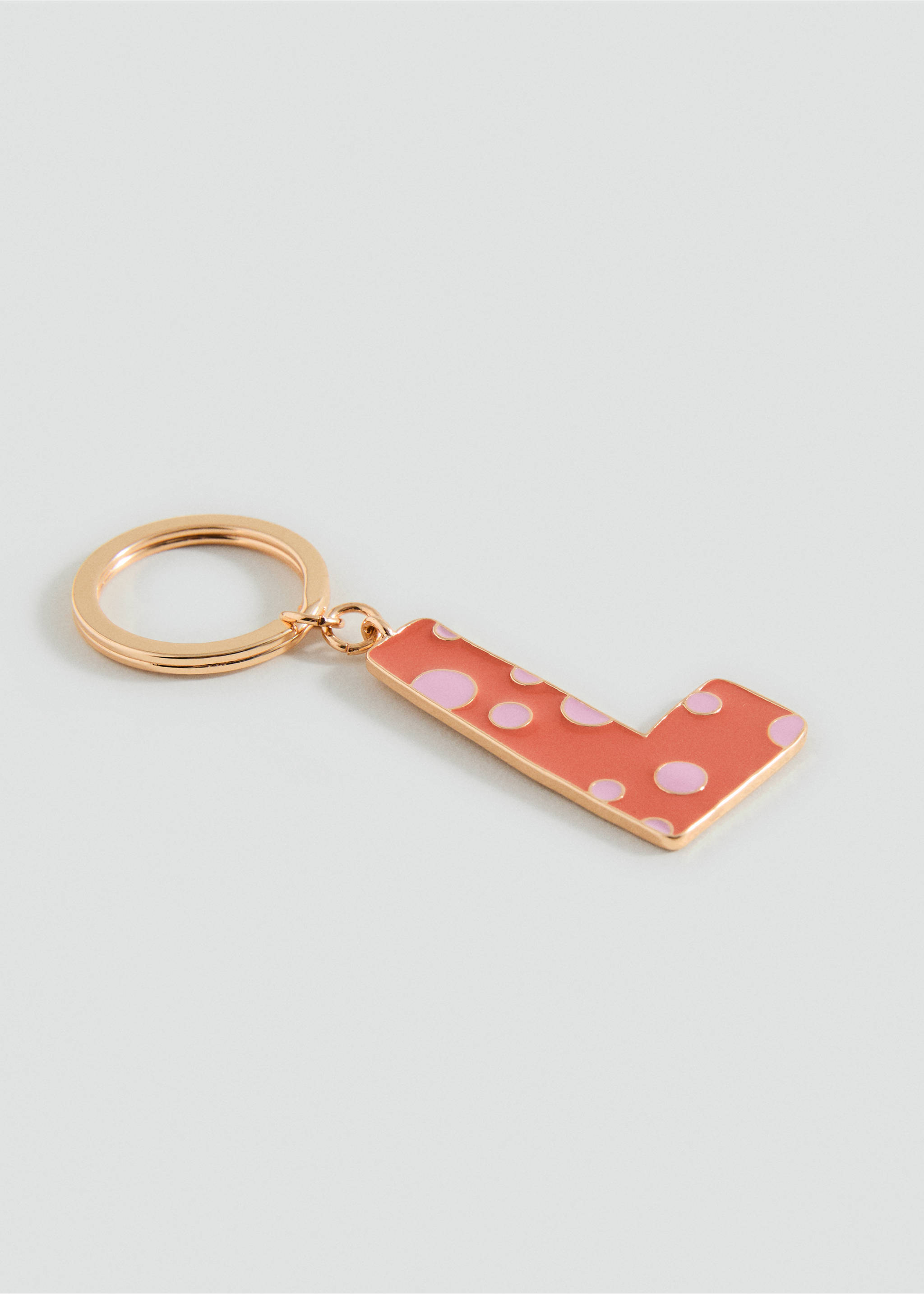 Key ring with initials - Medium plane, Coral Red. Ref: 17041188-00.