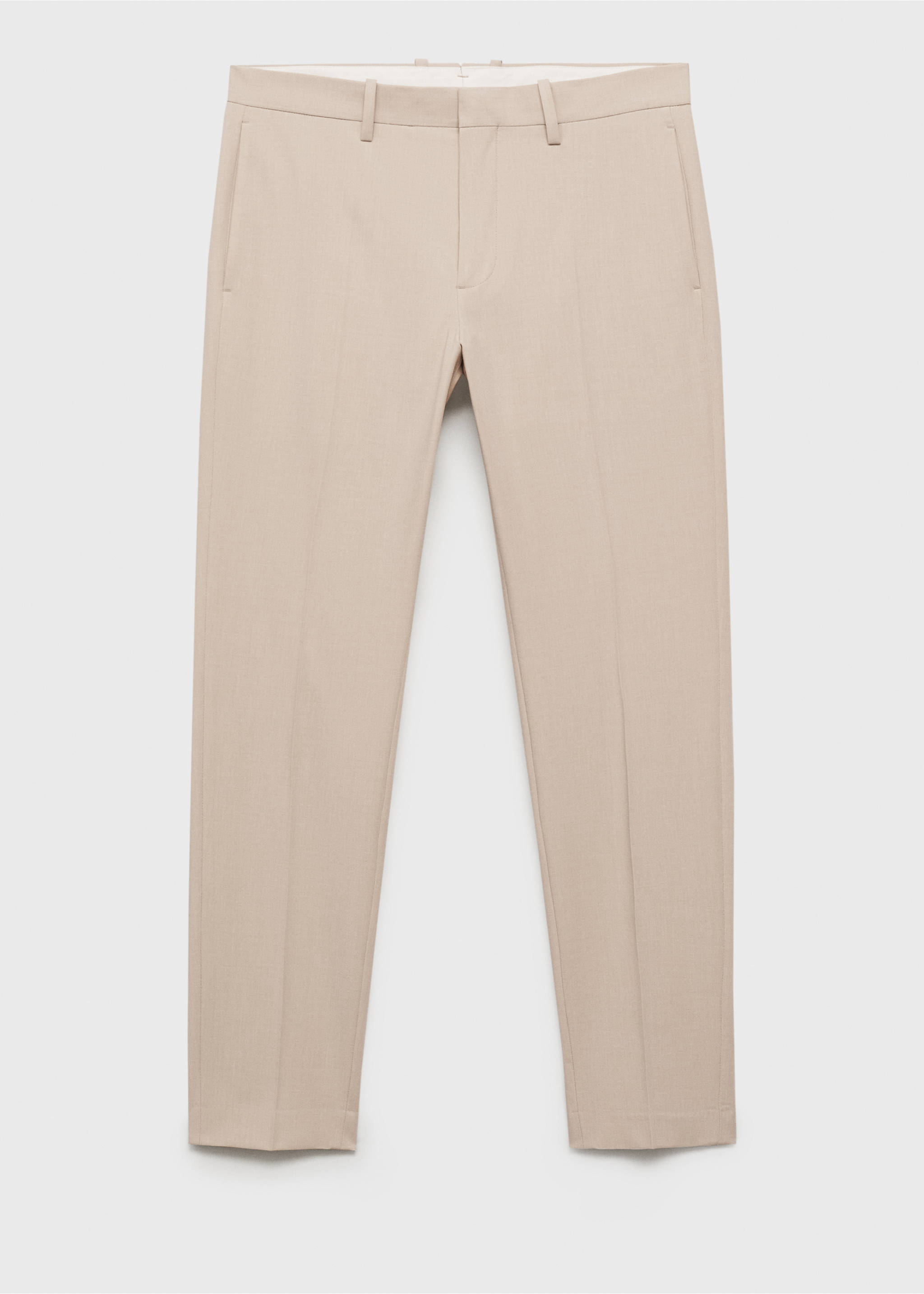 Stretch fabric super slim-fit suit trousers - Article without model, Beige. Ref: 17041191-00.