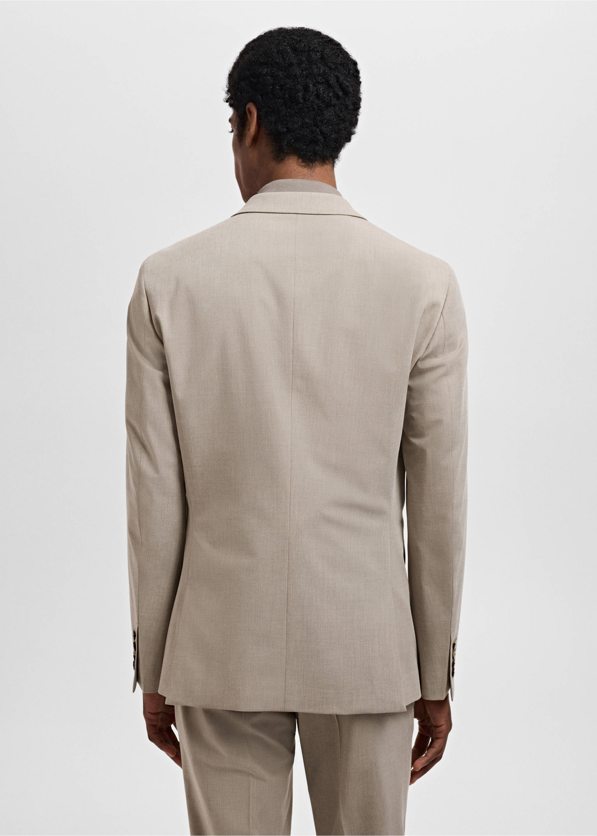 Super slim-fit suit jacket in stretch fabric - Reverse of the article, Sand. Ref: 17041192-00.