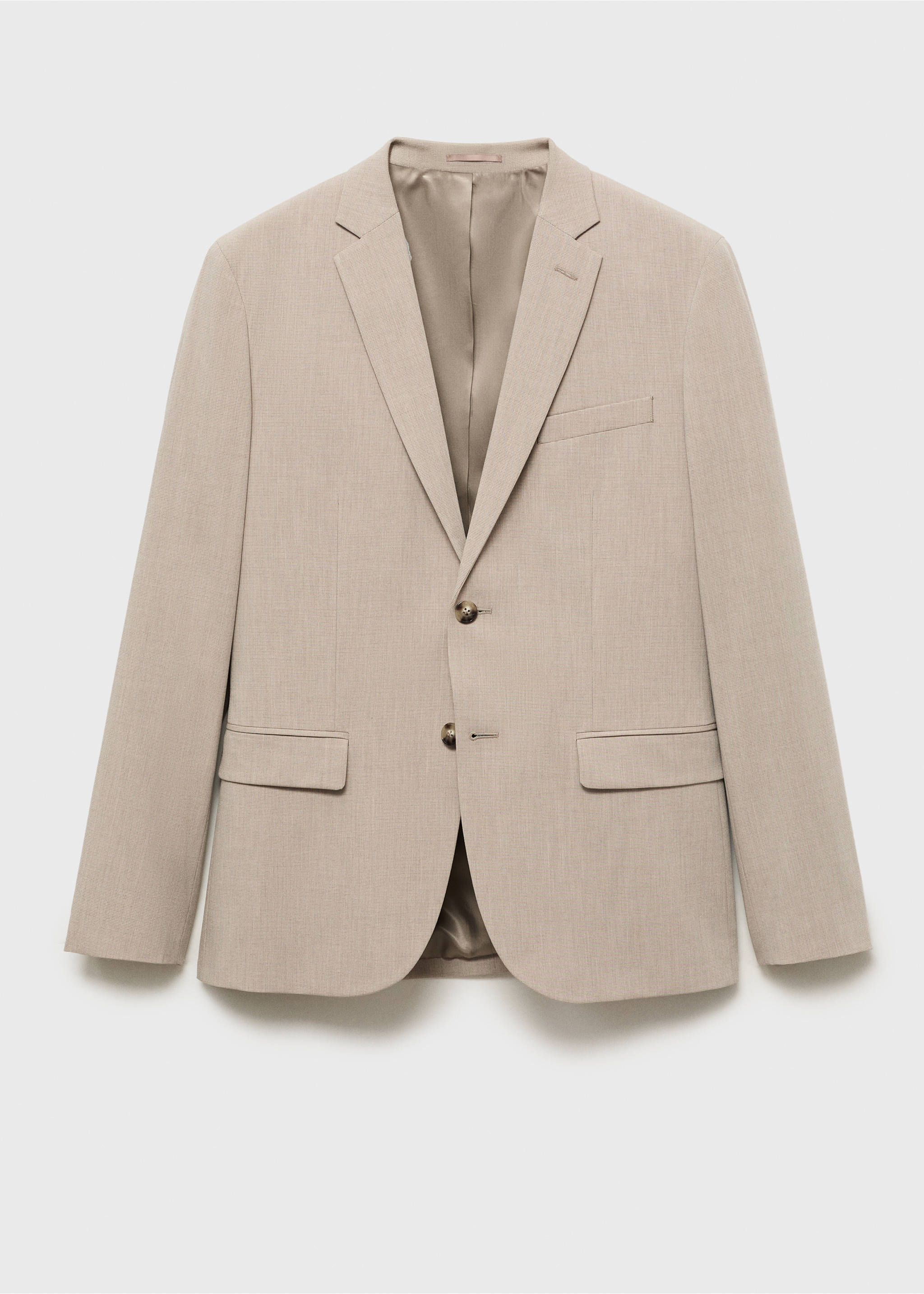 Super slim-fit suit jacket in stretch fabric - Article without model, Sand. Ref: 17041192-00.