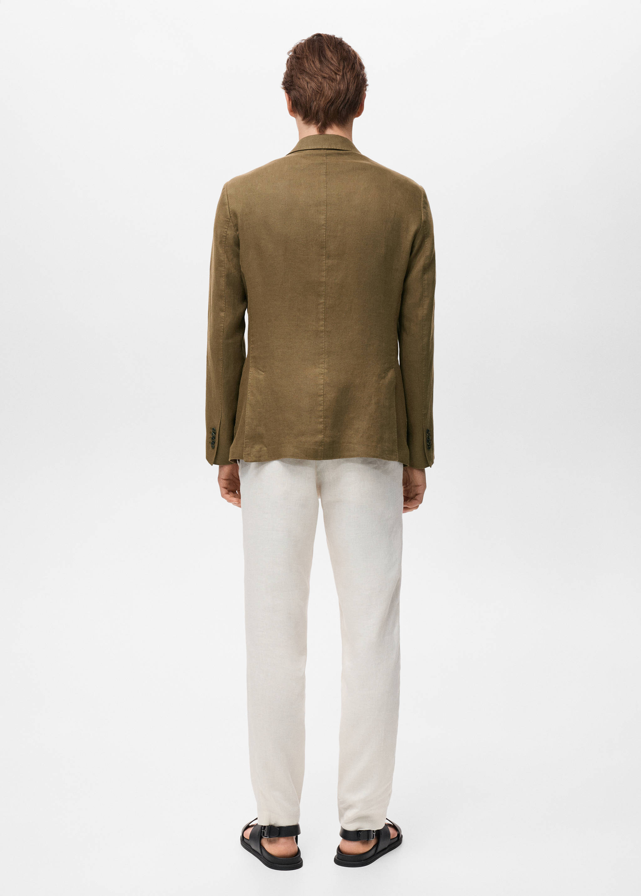 Salerno 100% linen slim fit suit blazer - Reverse of the article