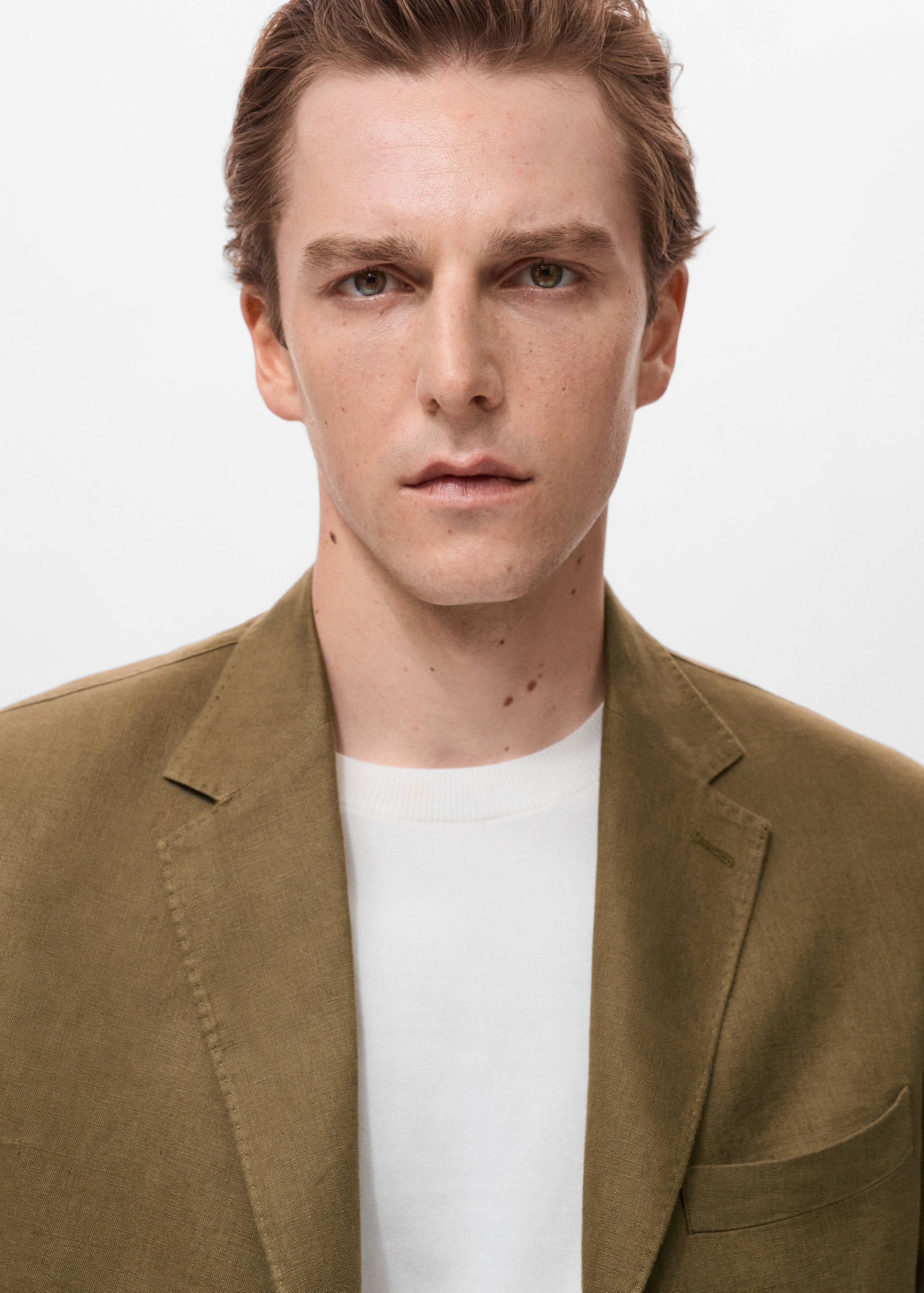 Salerno 100% linen slim fit suit blazer - Details of the article 1