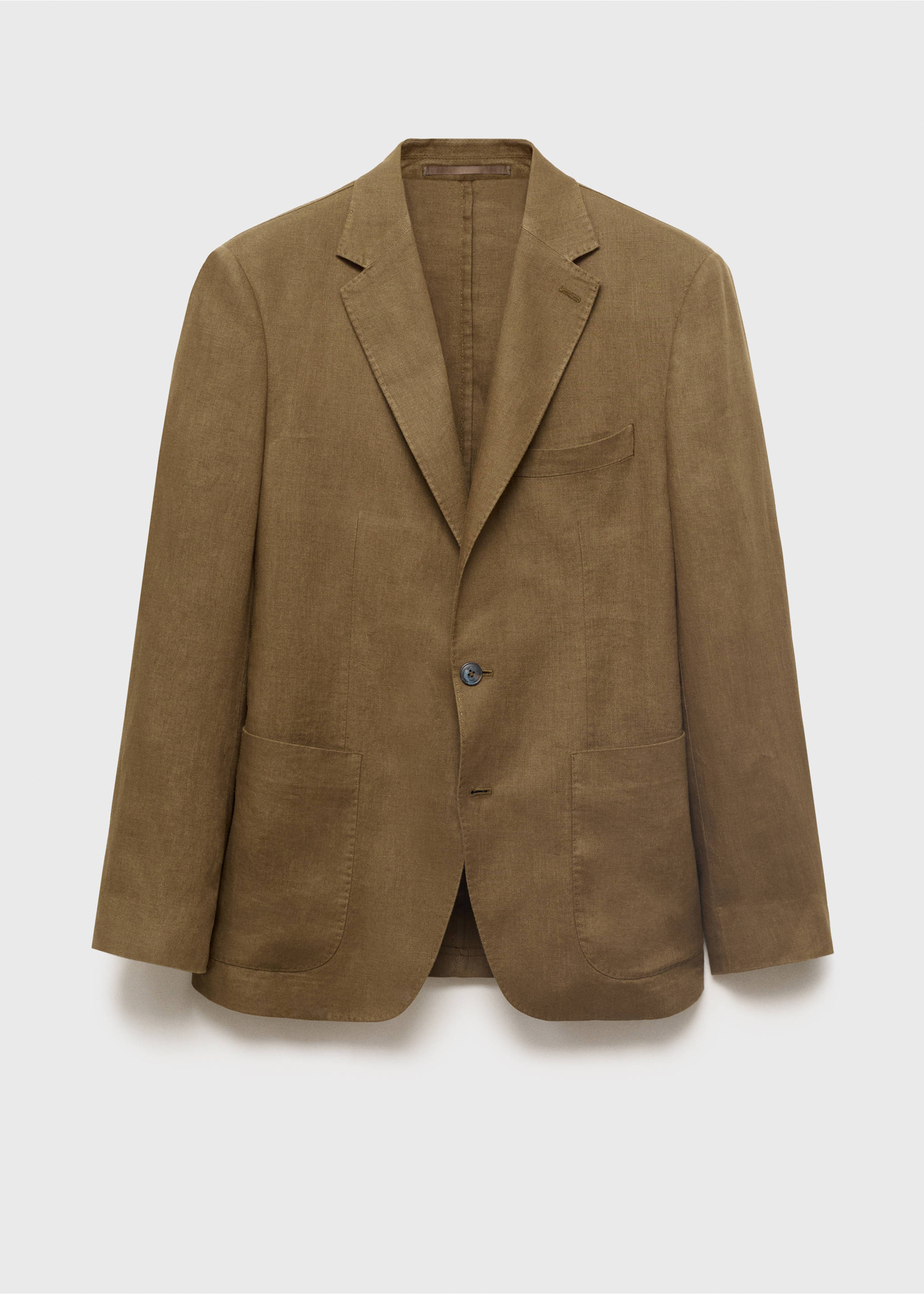 Salerno 100% linen slim fit suit blazer - Article without model, Khaki. Ref: 17041193-00.