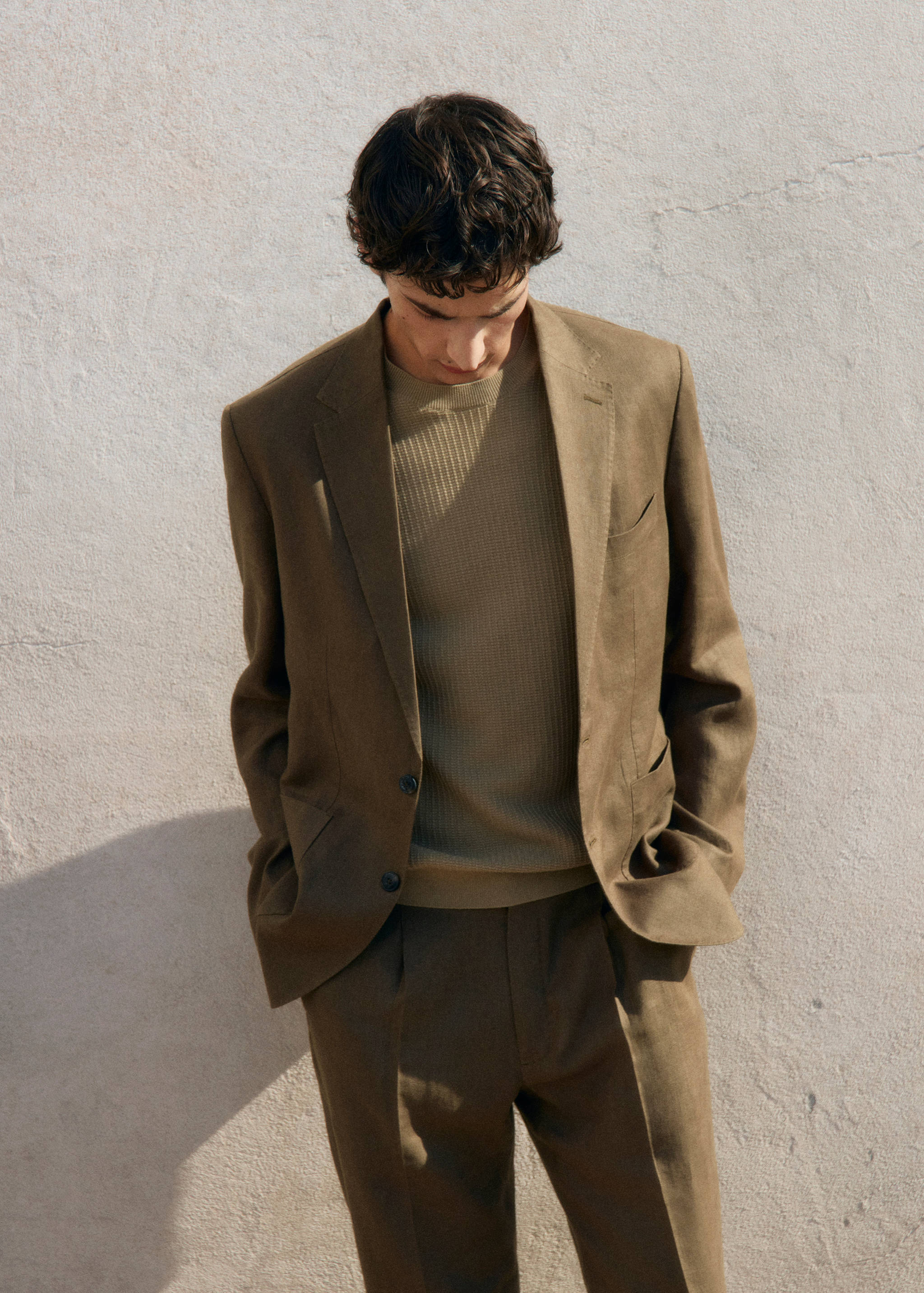 Salerno 100% linen slim fit suit blazer - Details of the article 5