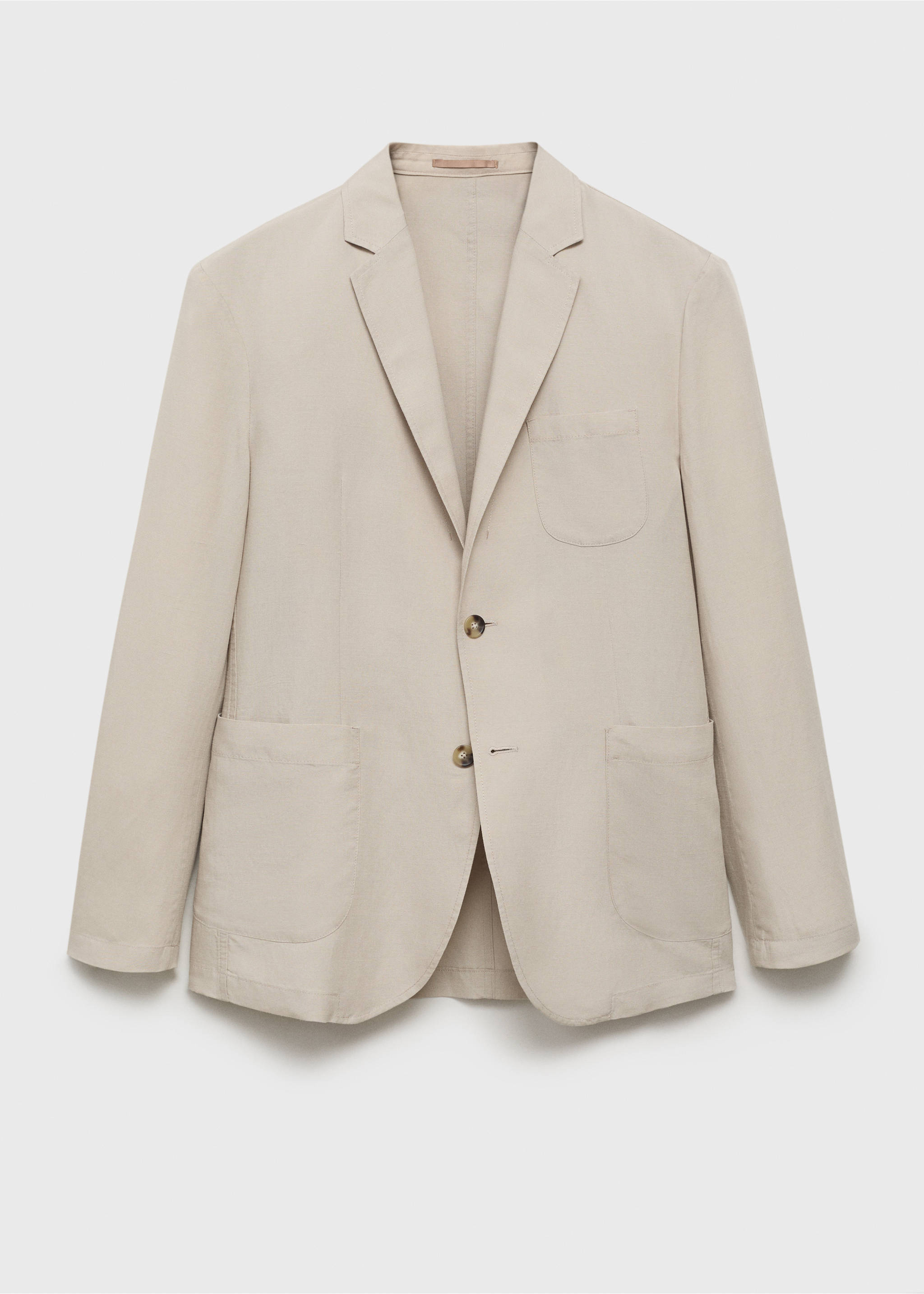 Veste de costume slim fit lin - Article sans modèle, Écru. Ref: 17041194-00.