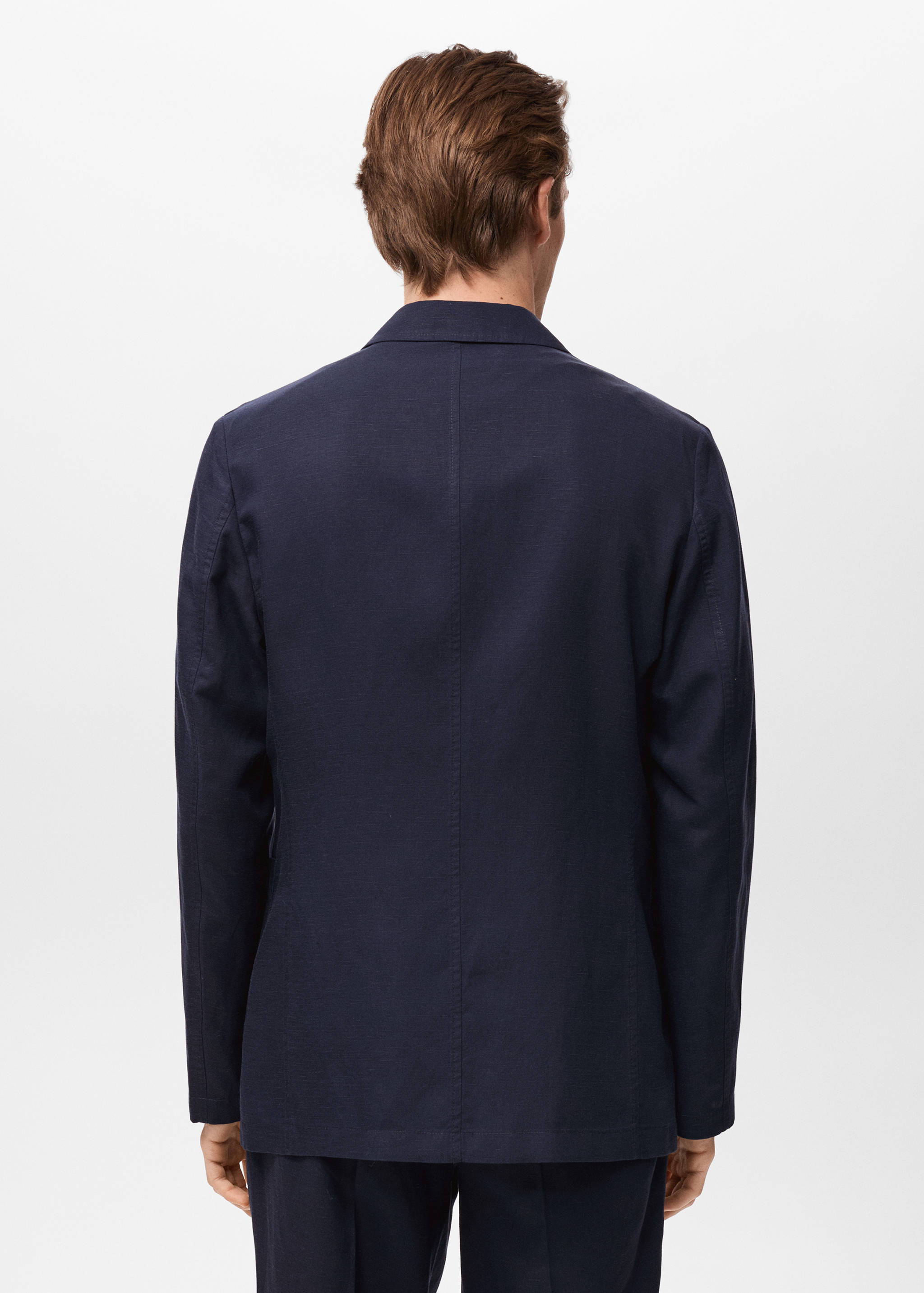 Slim fit linen suit blazer - Reverse of the article