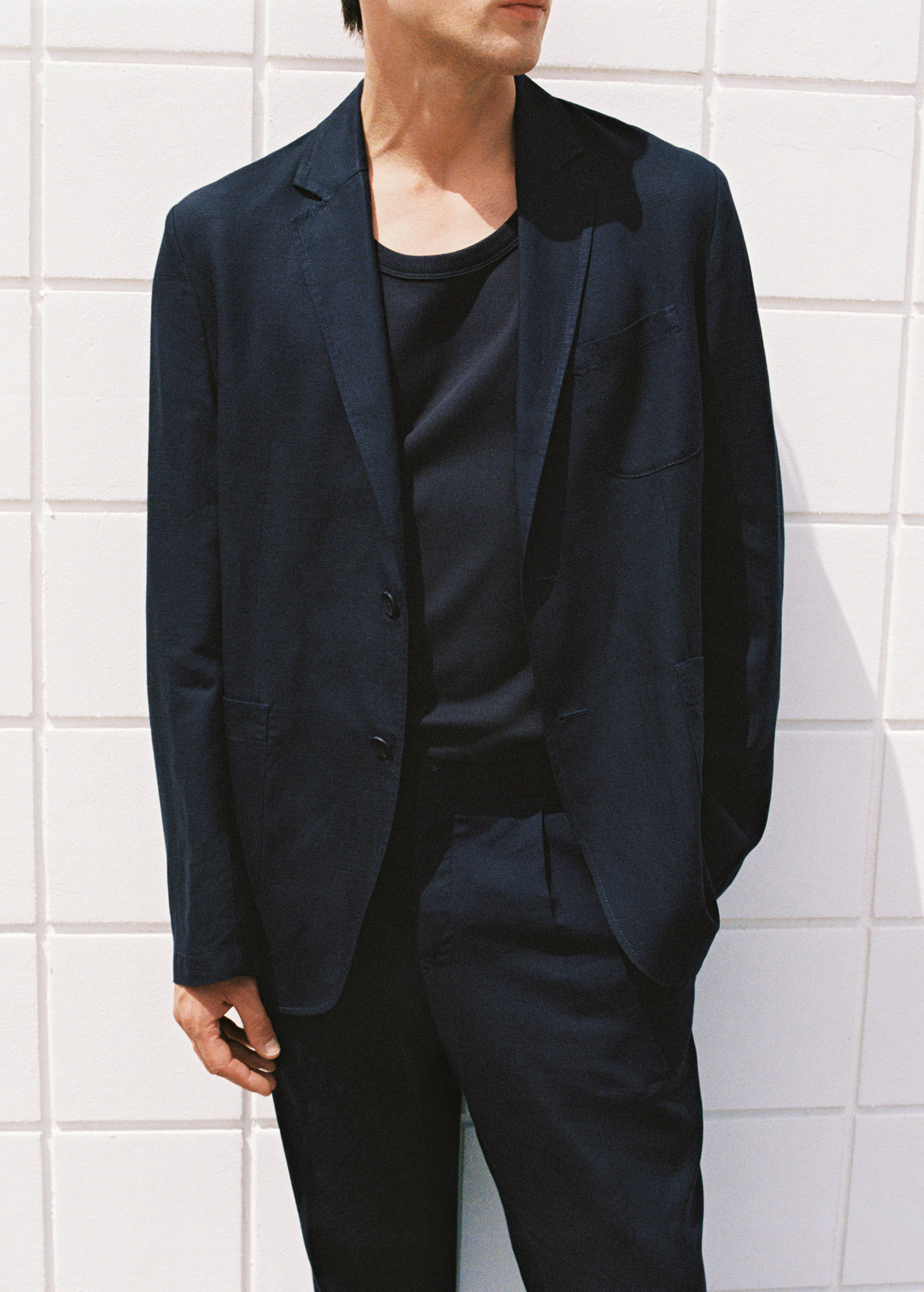 Veste de costume slim fit lin - Détail de l'article 3