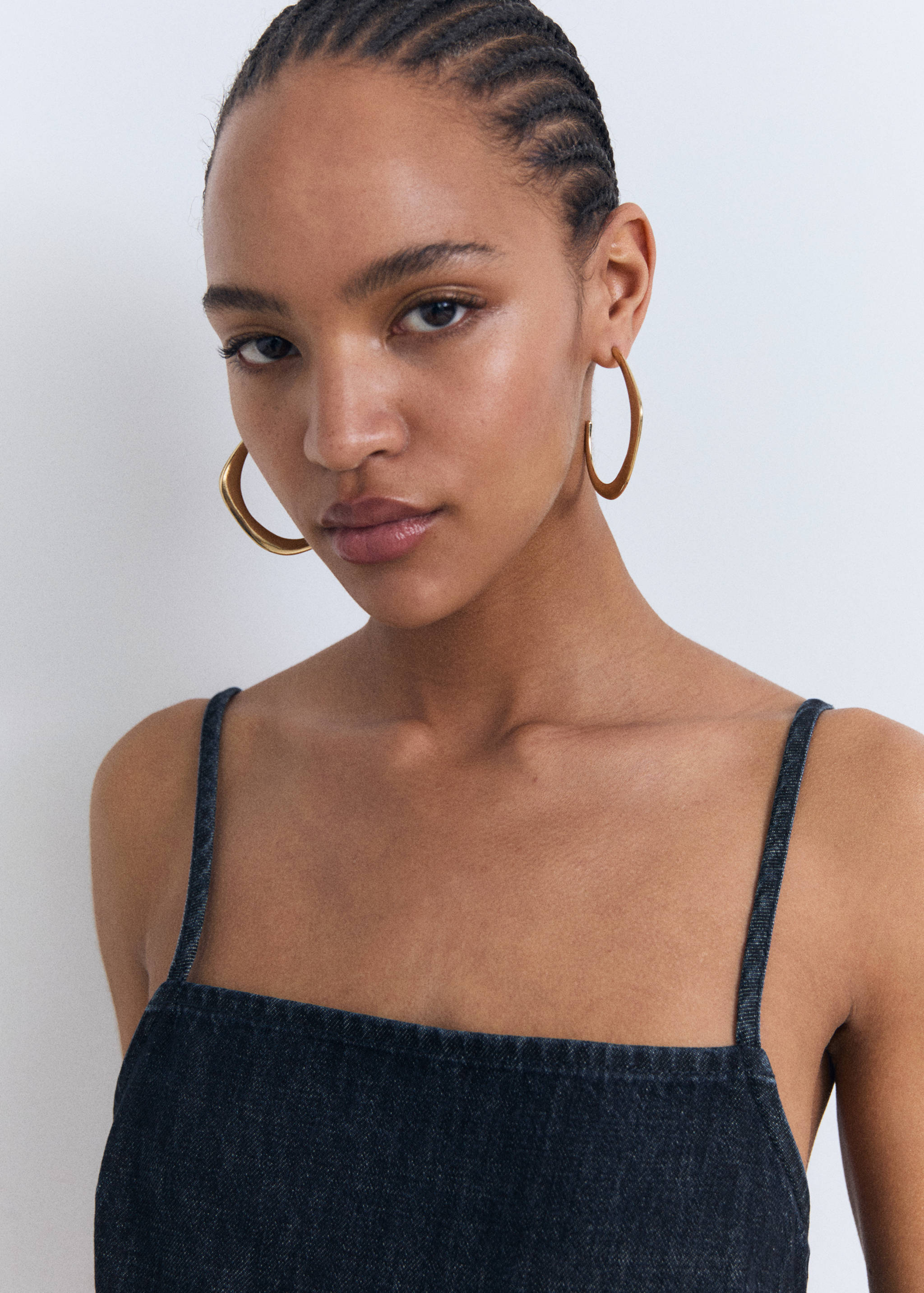 Double-breasted denim jumpsuit - Details of the article 1