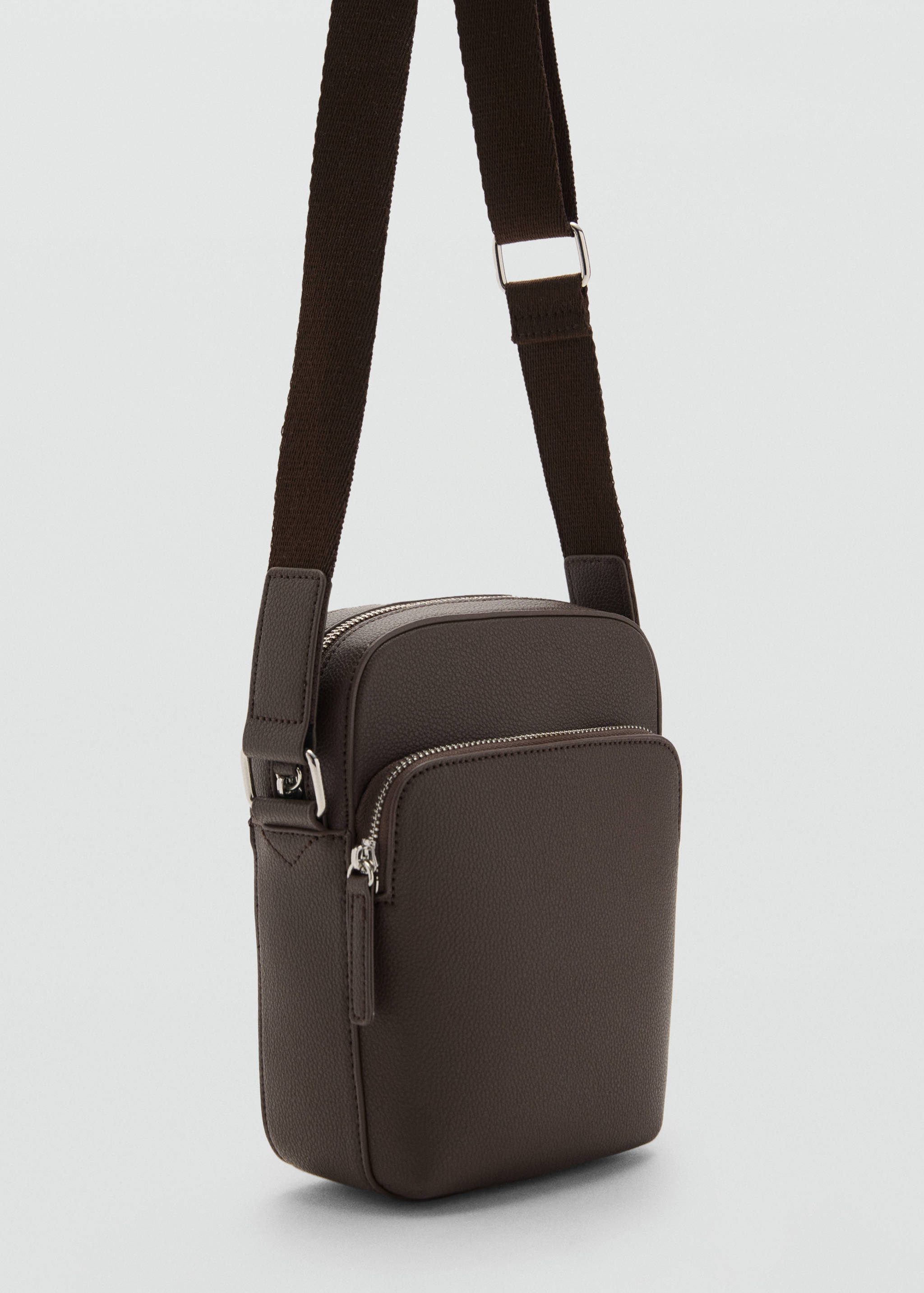 Patent faux-leather shoulder bag - Medium plane