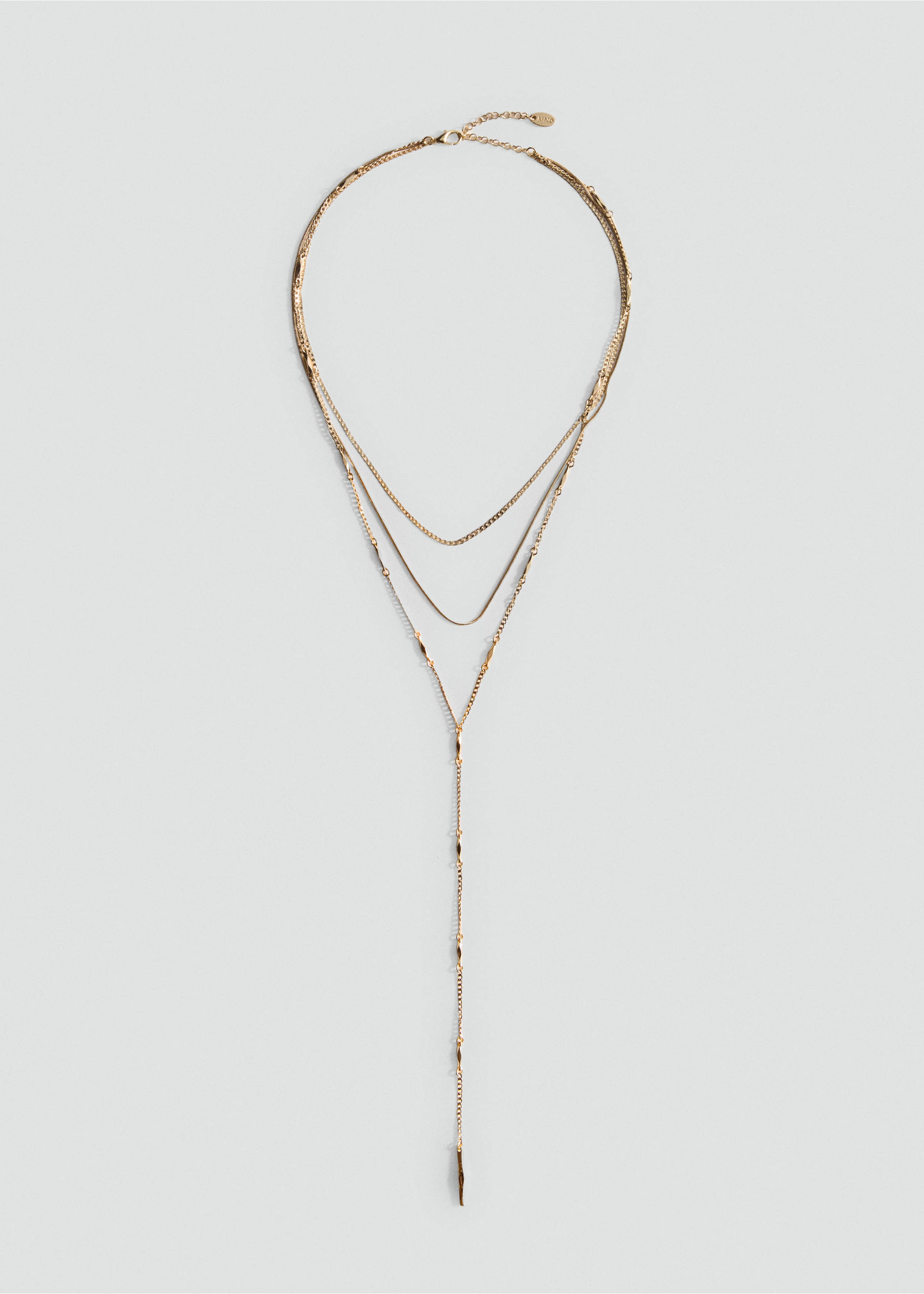 Long triple necklace - Article without model, Gold. Ref: 17041204-00.