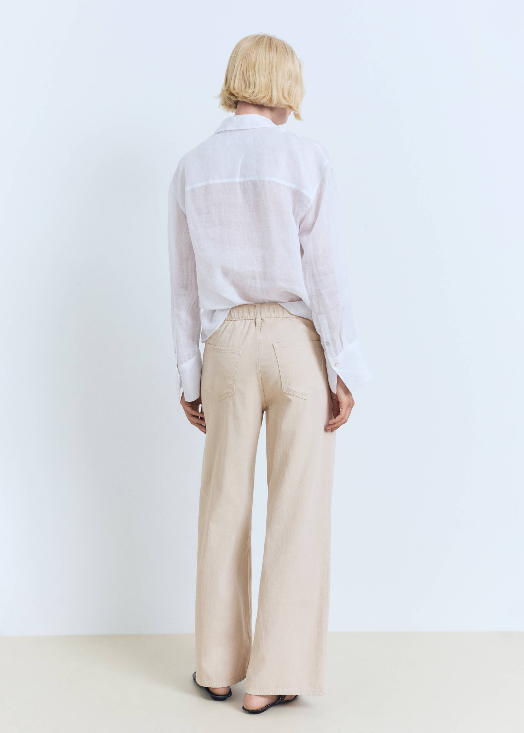 Straight-fit mid-rise denim trousers - Reverse of the article