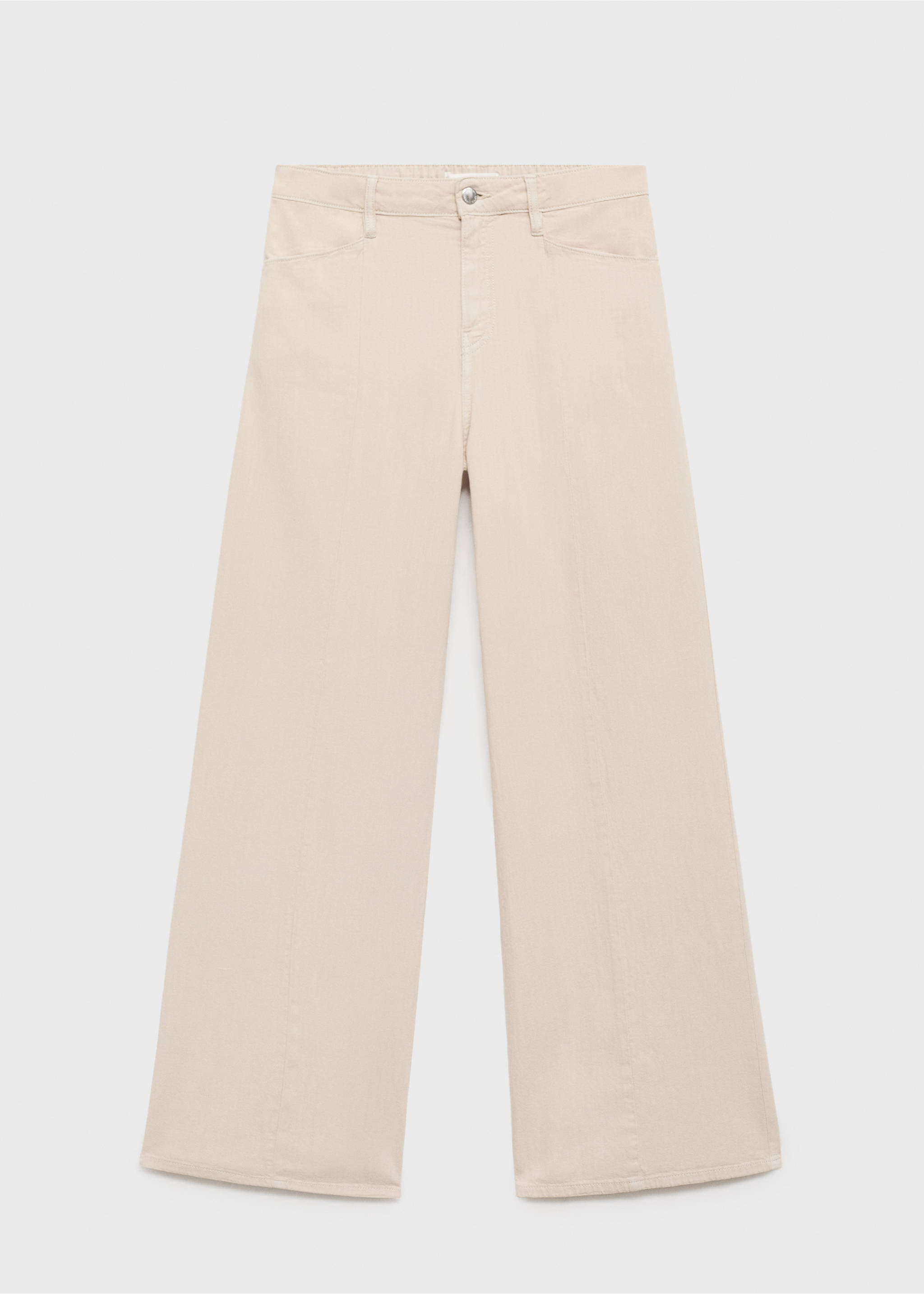 Straight-fit mid-rise denim trousers - Article without model, Sand. Ref: 17041207-00.