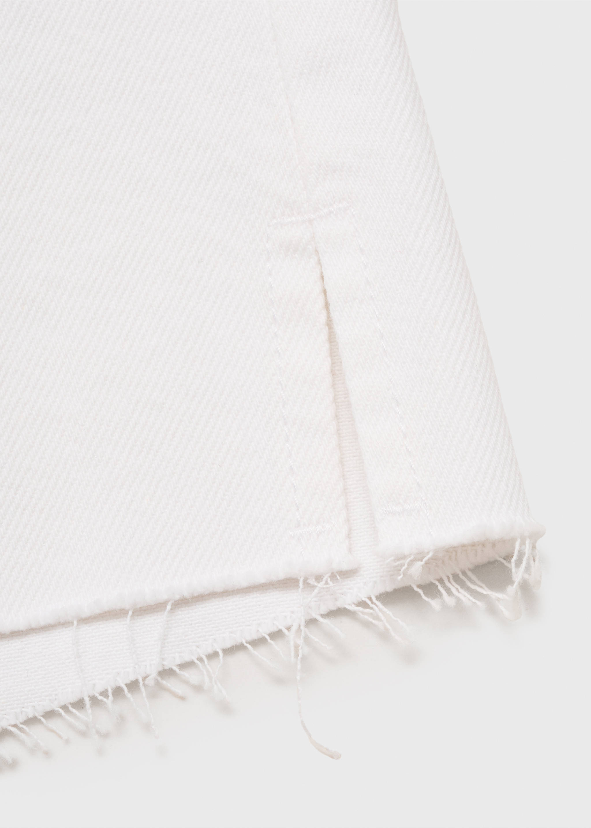 Denim shorts with frayed hem - Details of the article 0, White. Ref: 17041208-00.