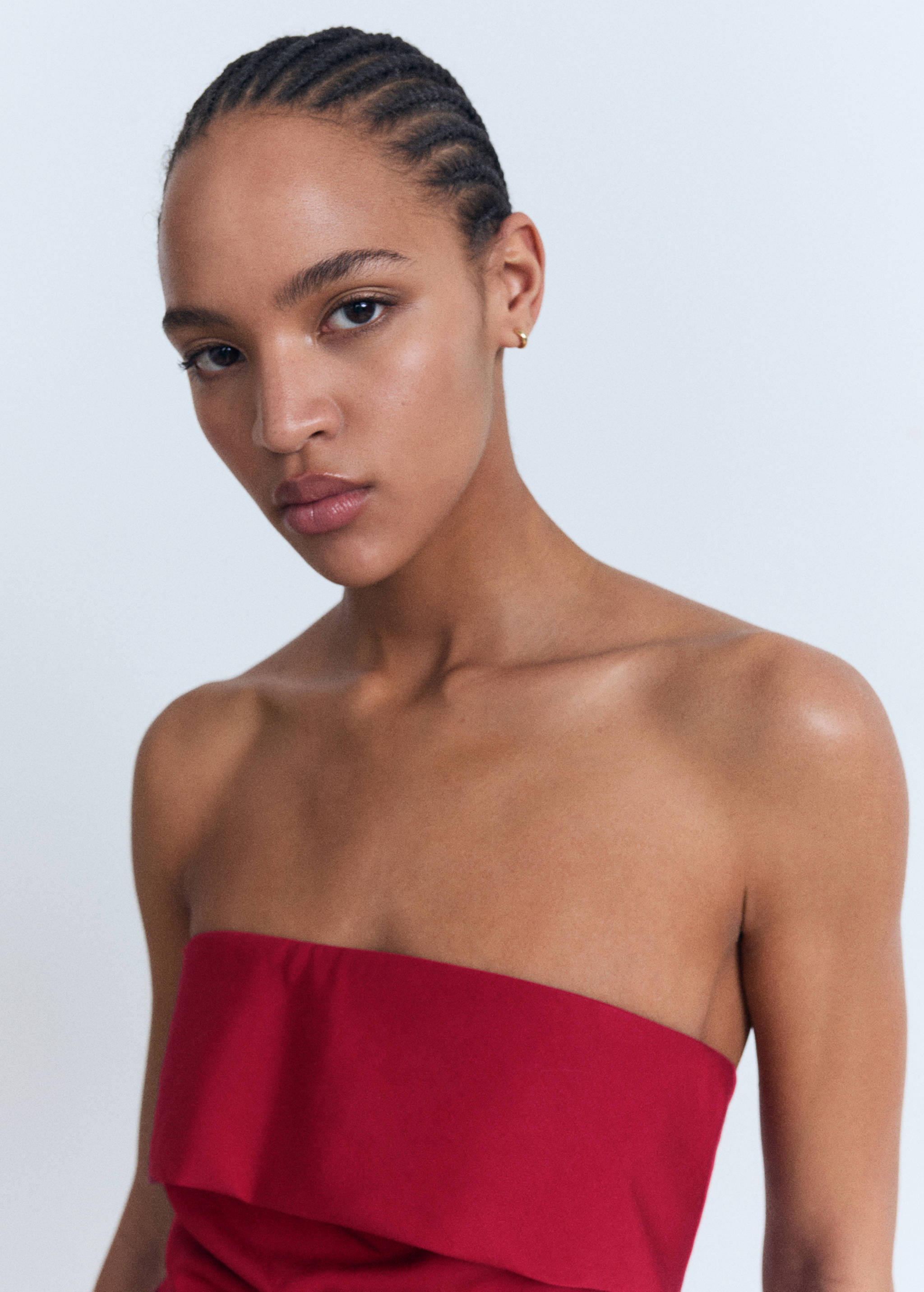 Linen-blend strapless jumpsuit - Details of the article 1