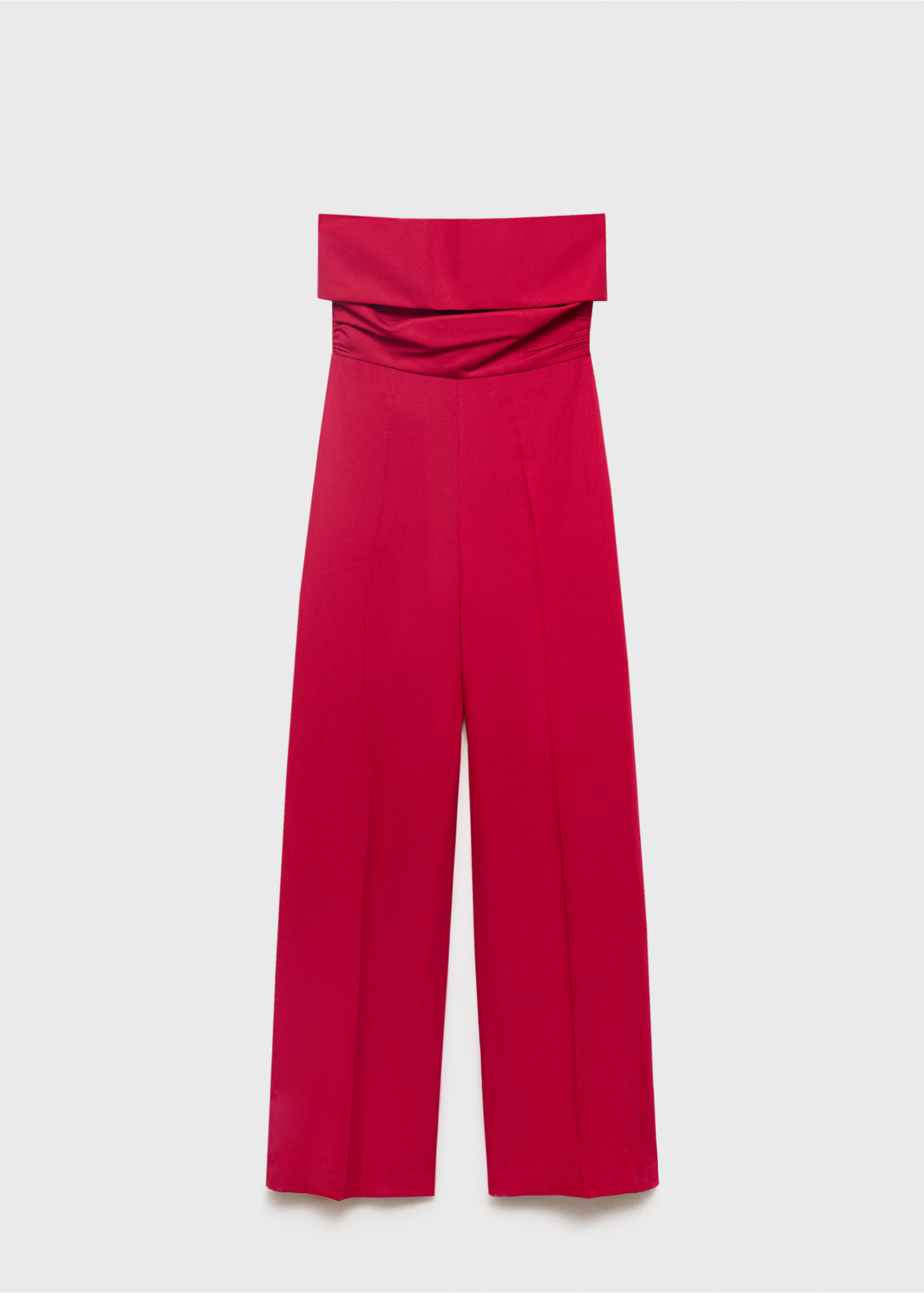 Linen-blend strapless jumpsuit - Article without model, Dark Orange. Ref: 17041210-00.