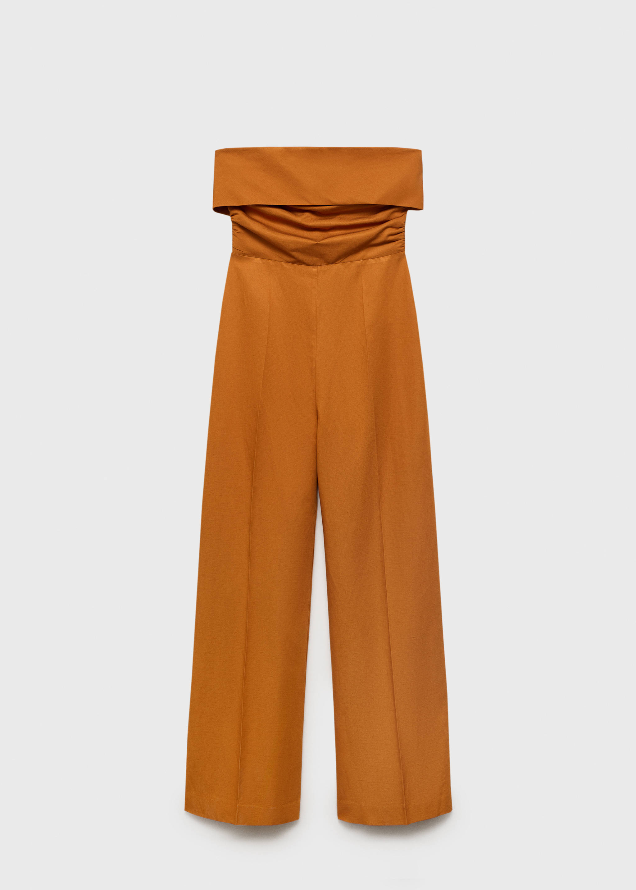 Linen-blend strapless jumpsuit - Article without model