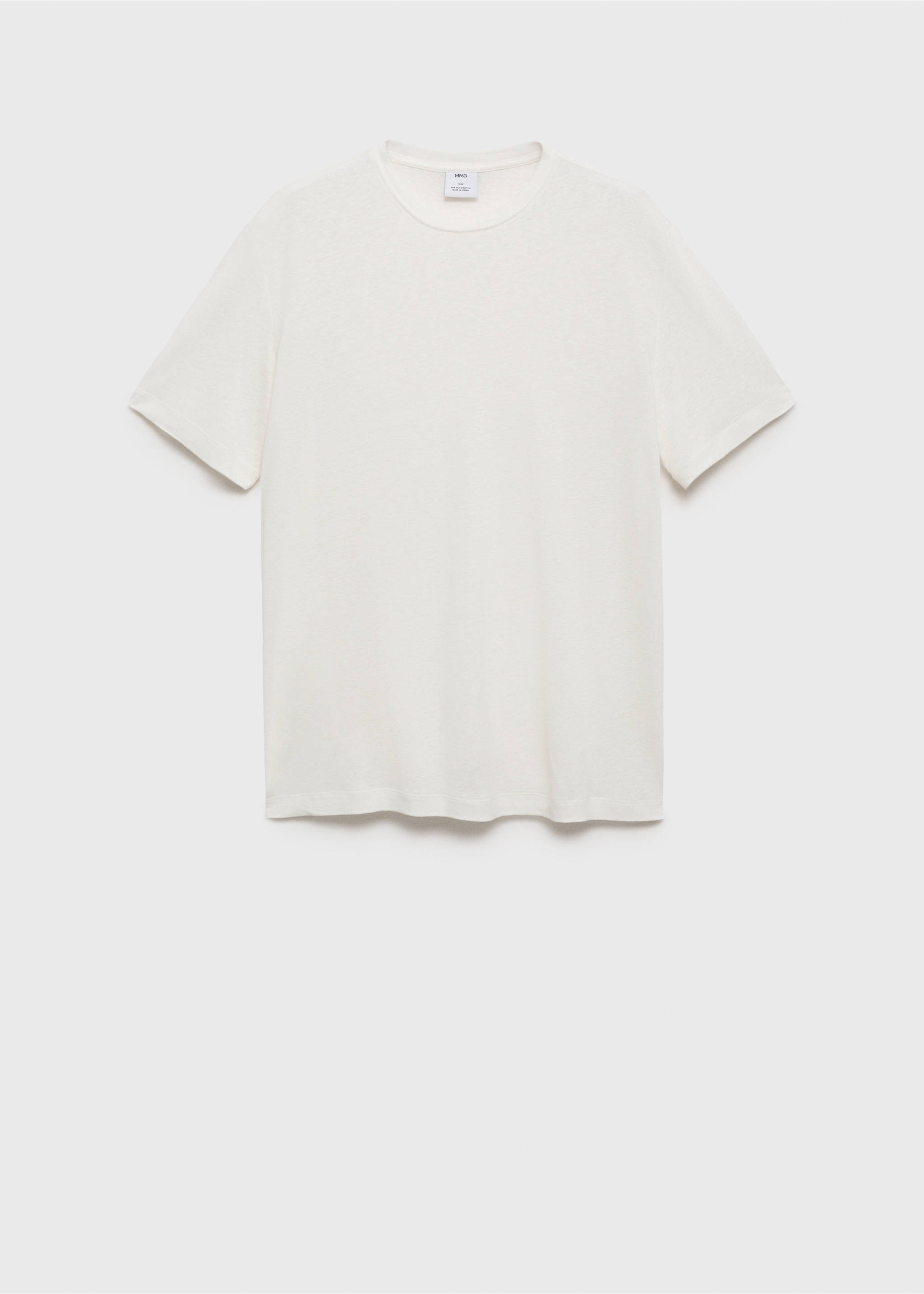 Linen slim-fit t-shirt - Article without model, White. Ref: 17041211-00.