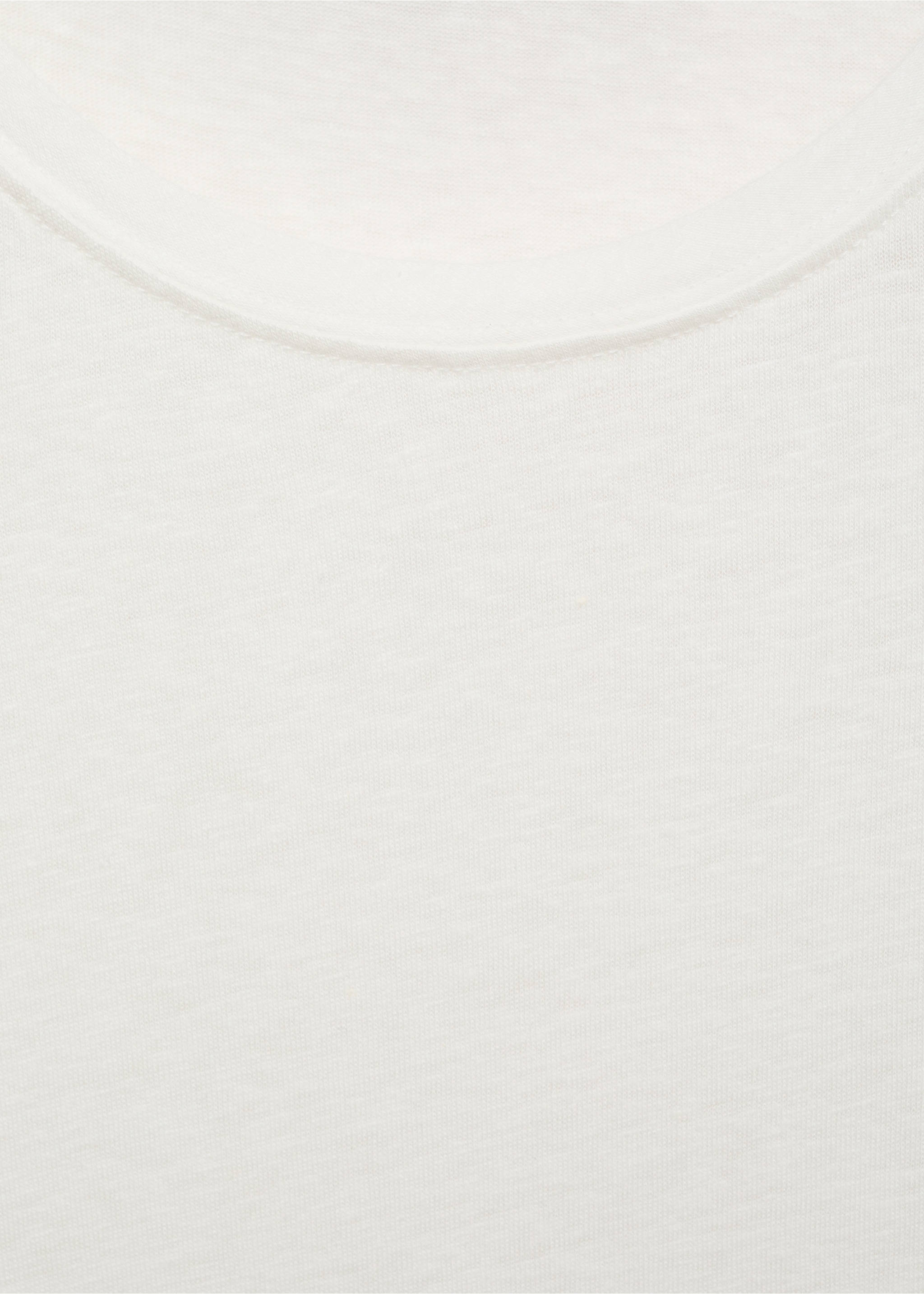 Linen slim-fit t-shirt - Details of the article 8, White. Ref: 17041211-00.