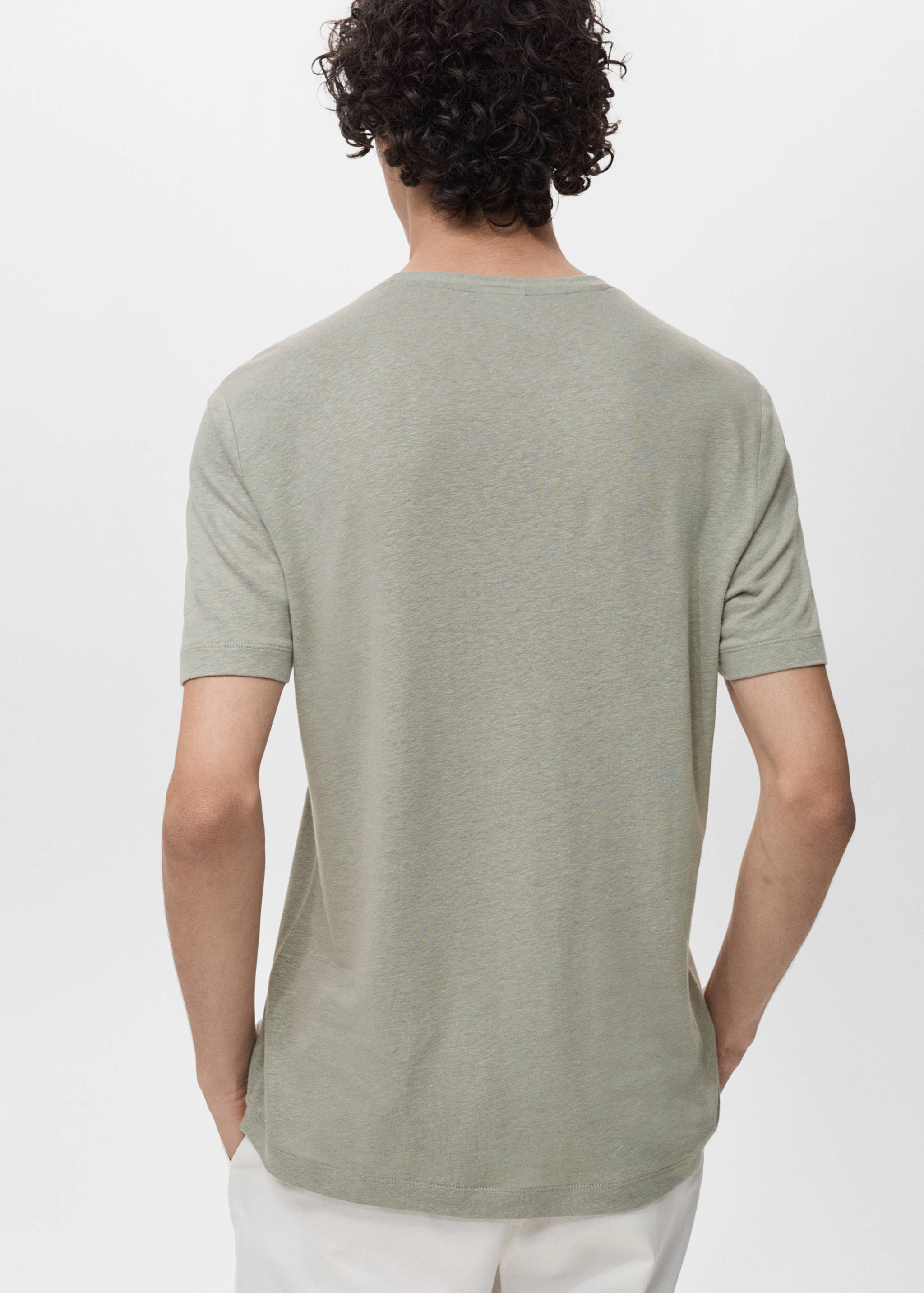 Linen slim-fit t-shirt - Reverse of the article