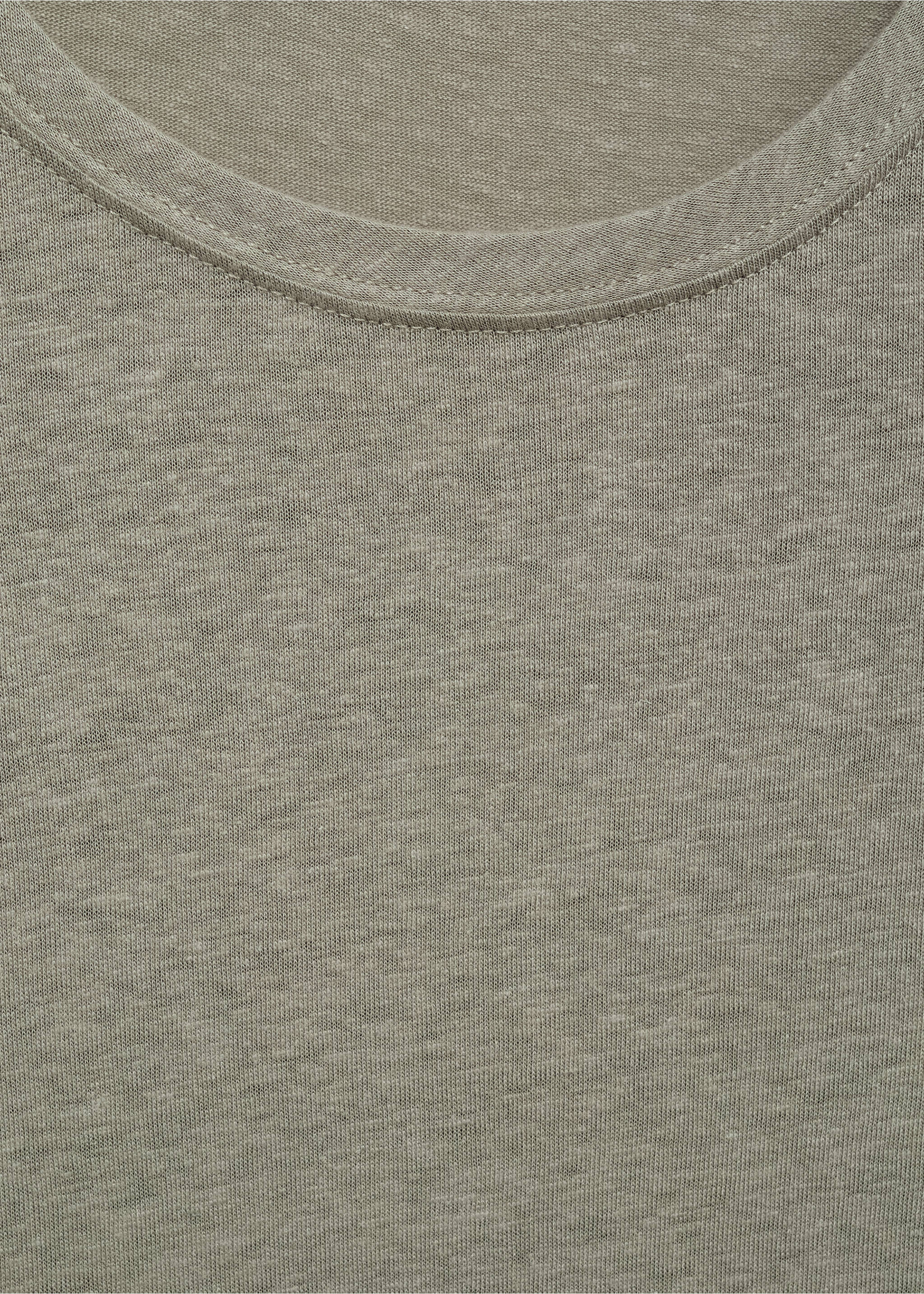 Linen slim-fit t-shirt - Details of the article 8, Mint Green. Ref: 17041211-00.