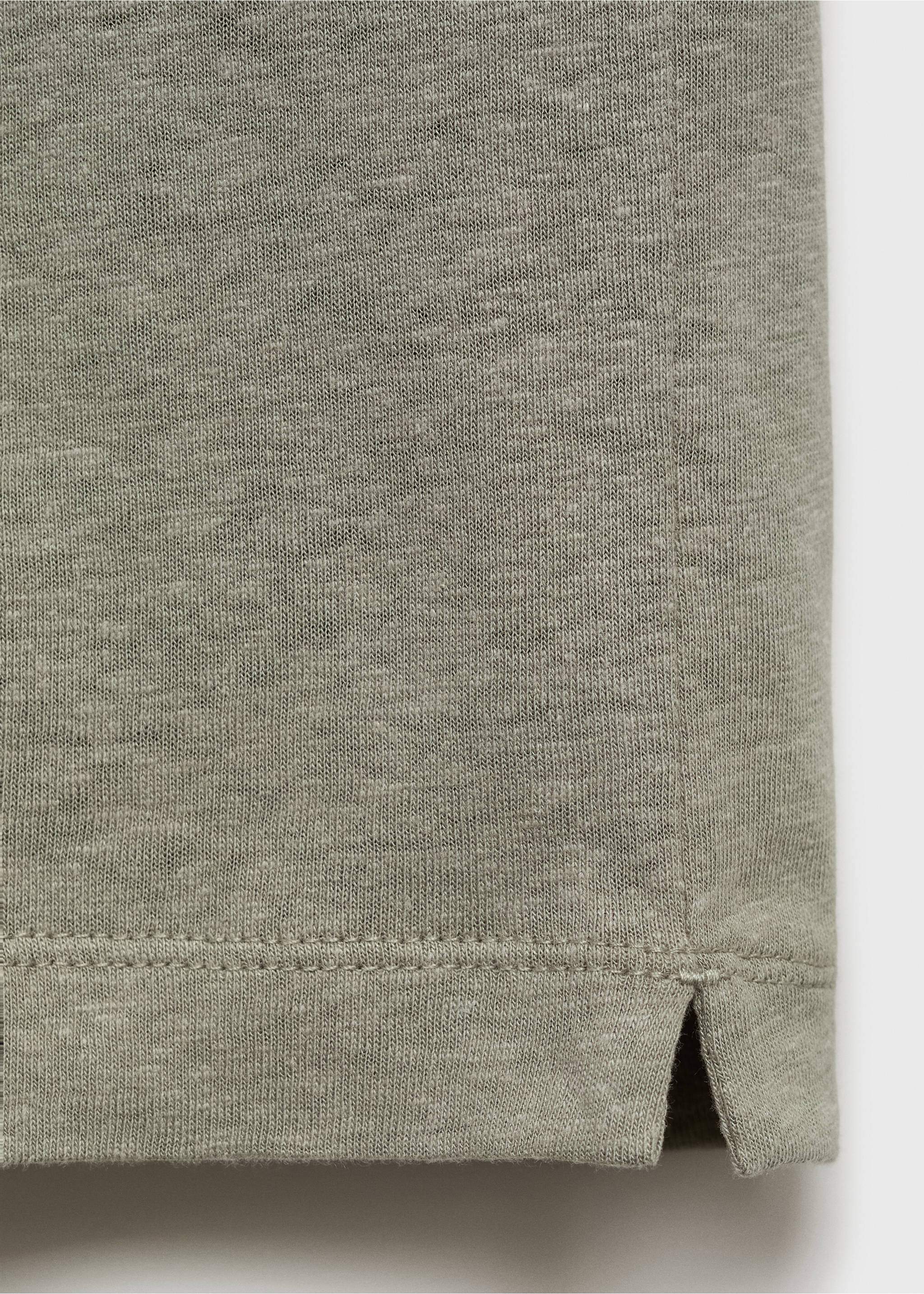 Linen slim-fit t-shirt - Details of the article 0, Mint Green. Ref: 17041211-00.