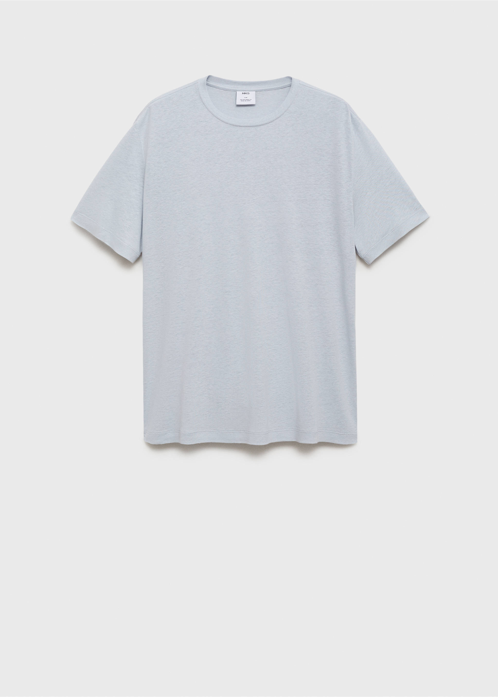 Linen slim-fit t-shirt - Article without model, Aqua Green. Ref: 17041211-00.
