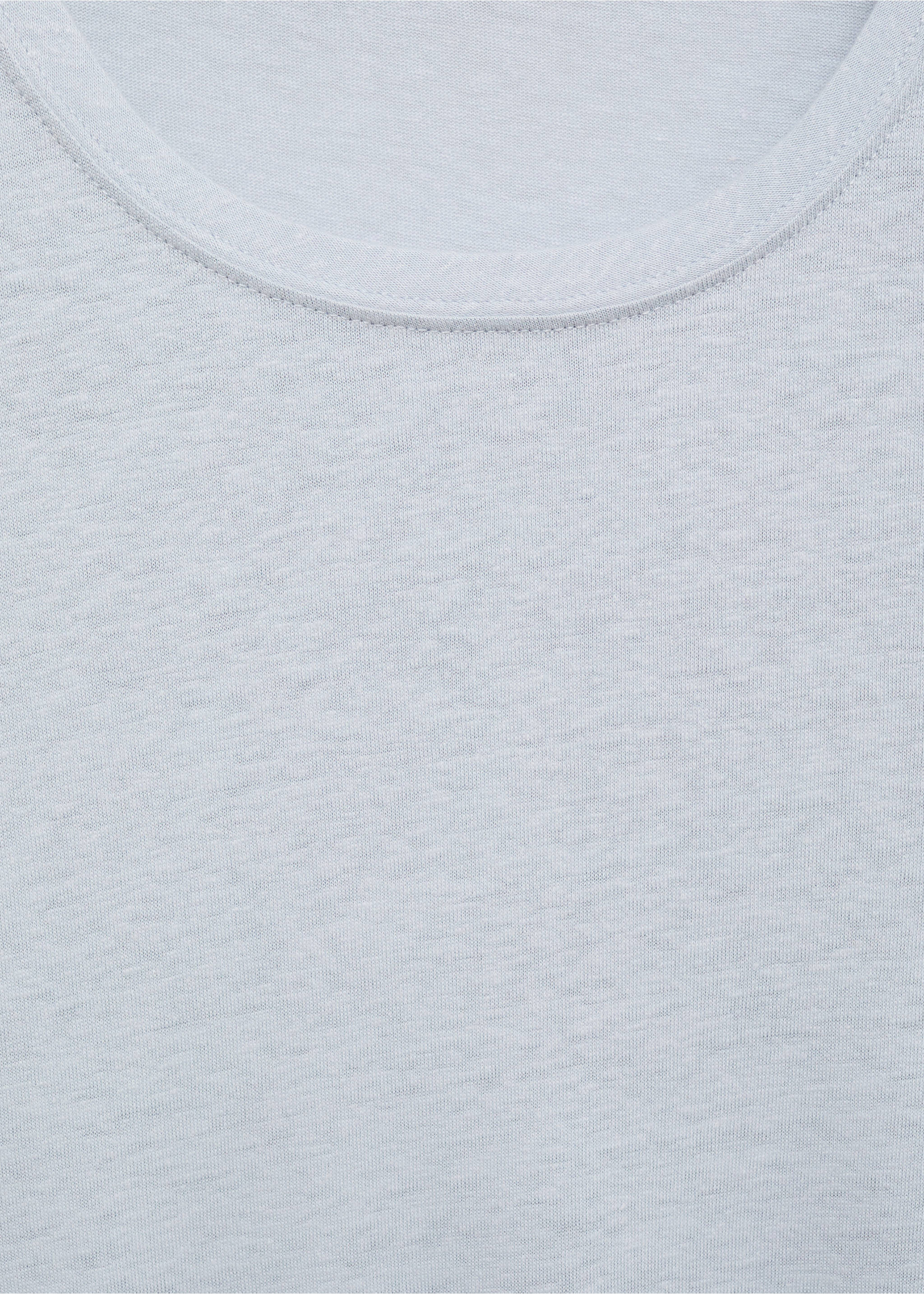 Linen slim-fit t-shirt - Details of the article 8, Aqua Green. Ref: 17041211-00.
