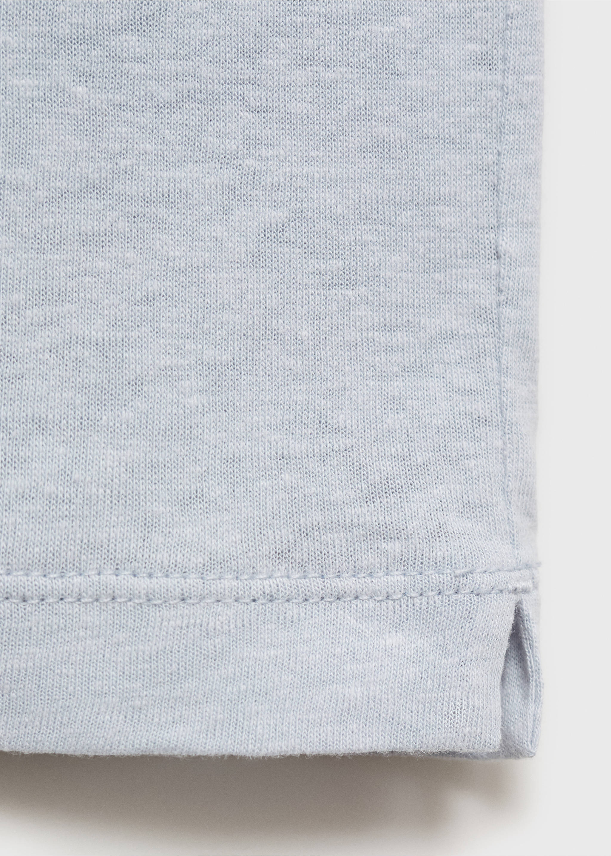 Linen slim-fit t-shirt - Details of the article 0, Aqua Green. Ref: 17041211-00.