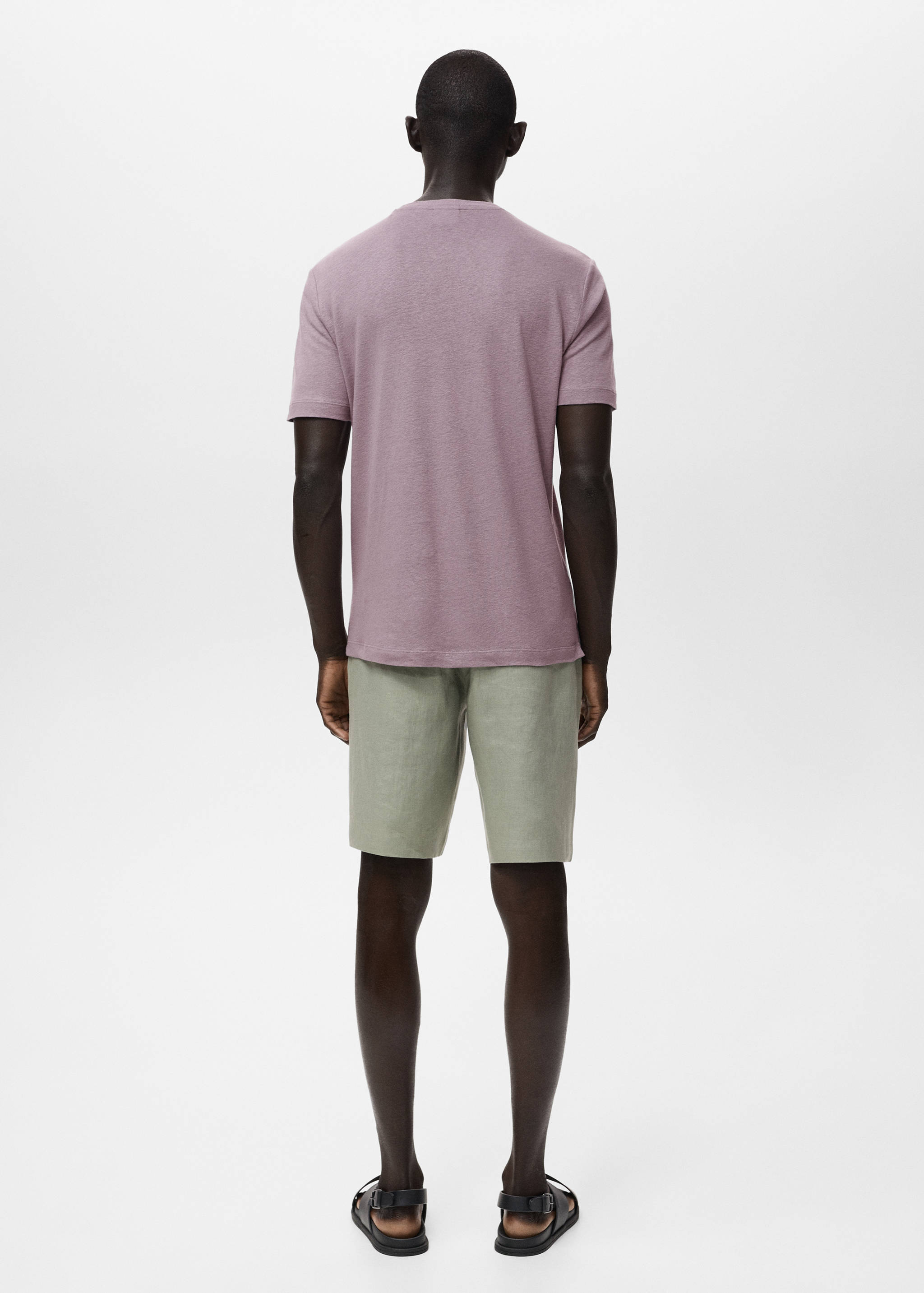 Linen slim-fit t-shirt - Reverse of the article