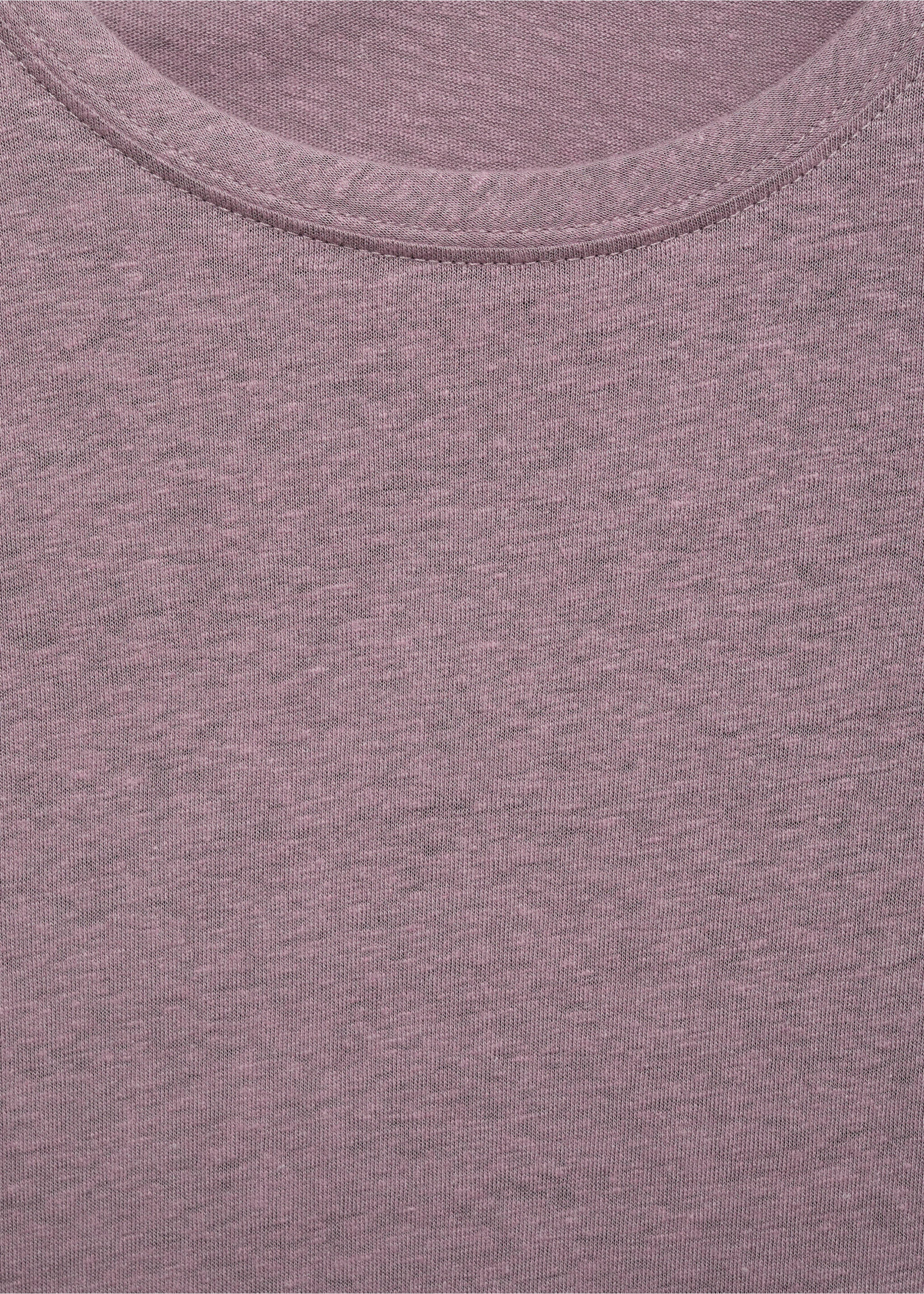 Linen slim-fit t-shirt - Details of the article 8, Lilac. Ref: 17041211-00.