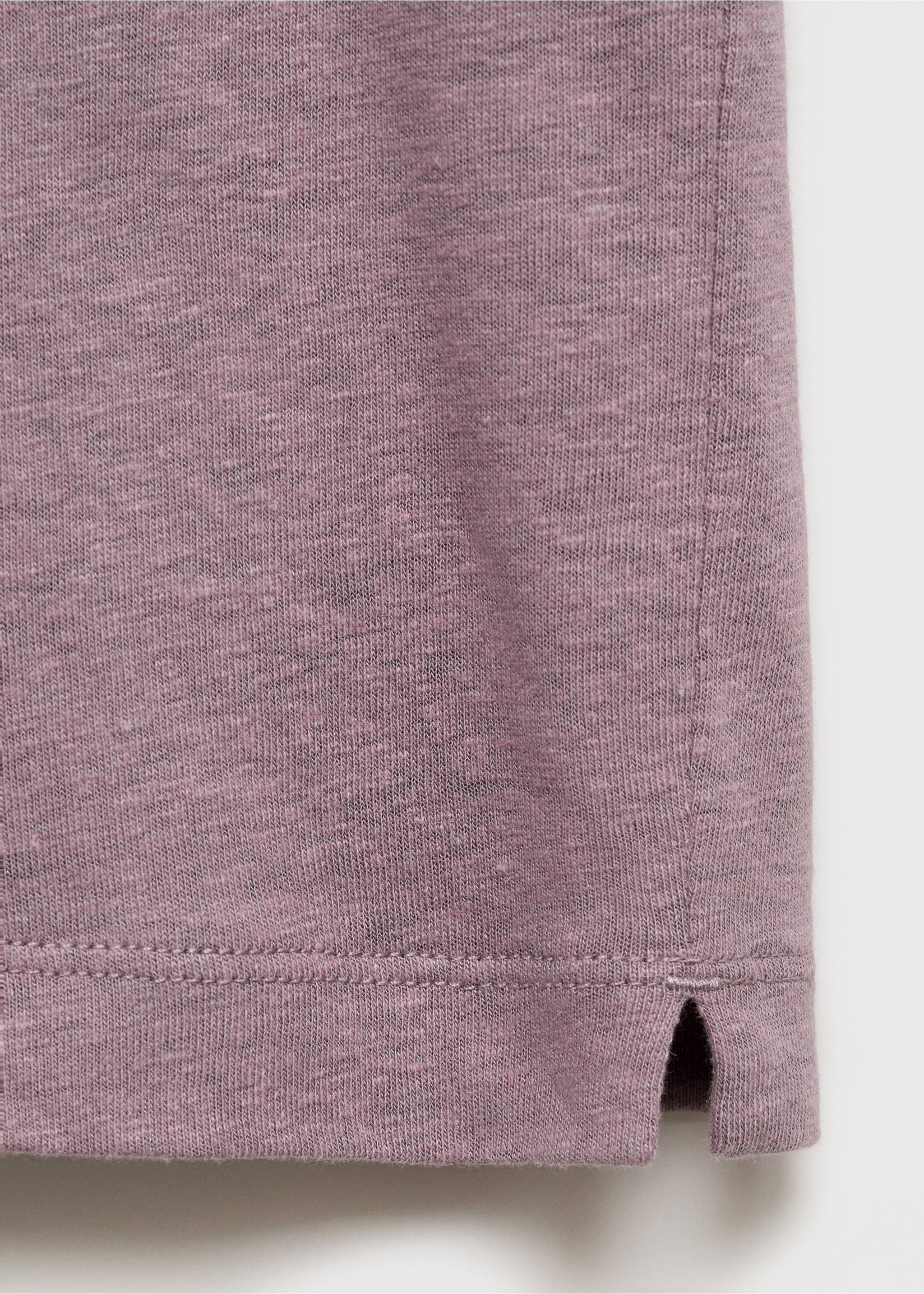 Linen slim-fit t-shirt - Details of the article 0, Lilac. Ref: 17041211-00.