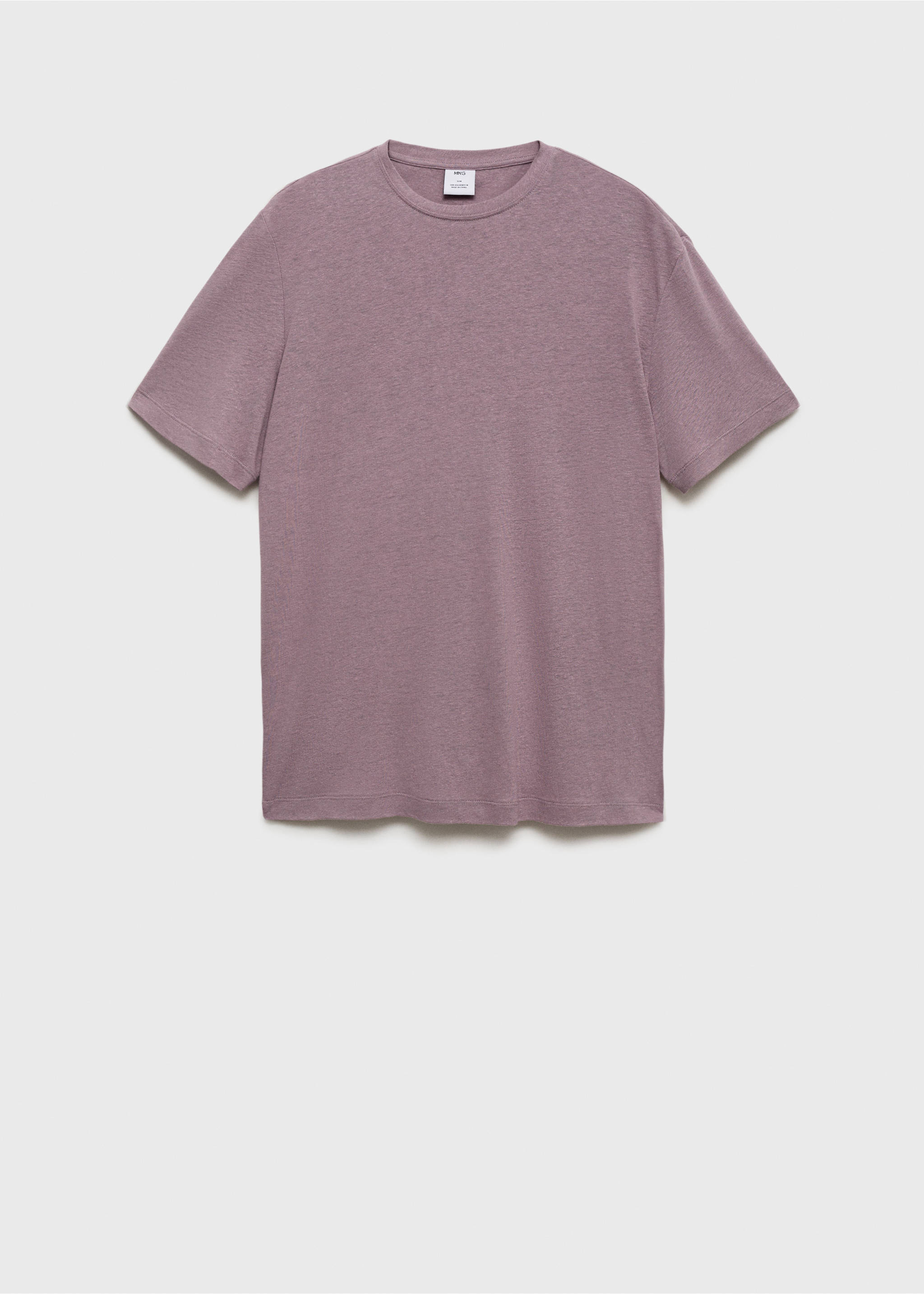 Slim-Fit-T-Shirt aus Leinen - Artikel ohne Model, Lila. Ref: 17041211-00.