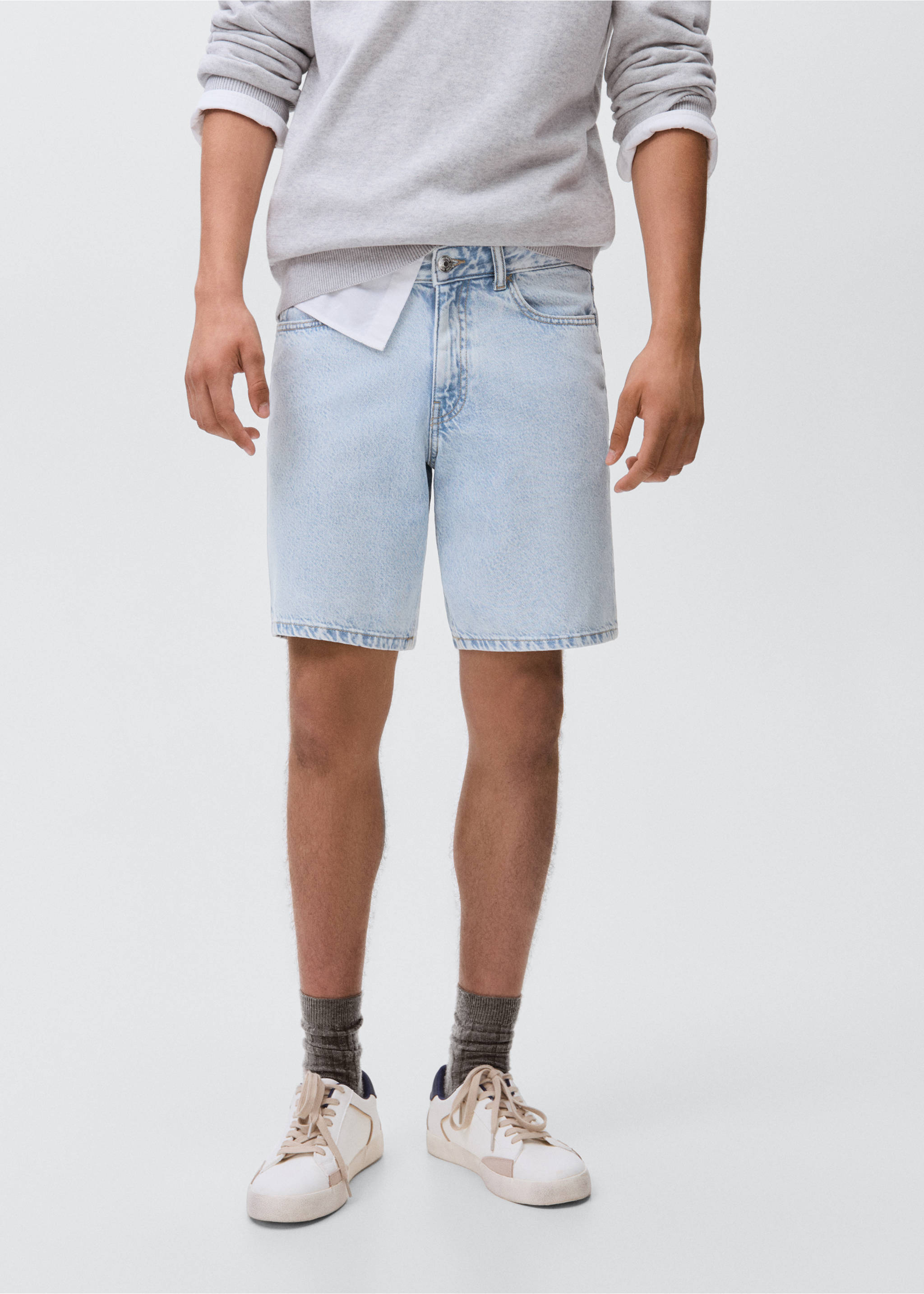 Cotton denim shorts - Medium plane, Light Blue. Ref: 17041212-00.
